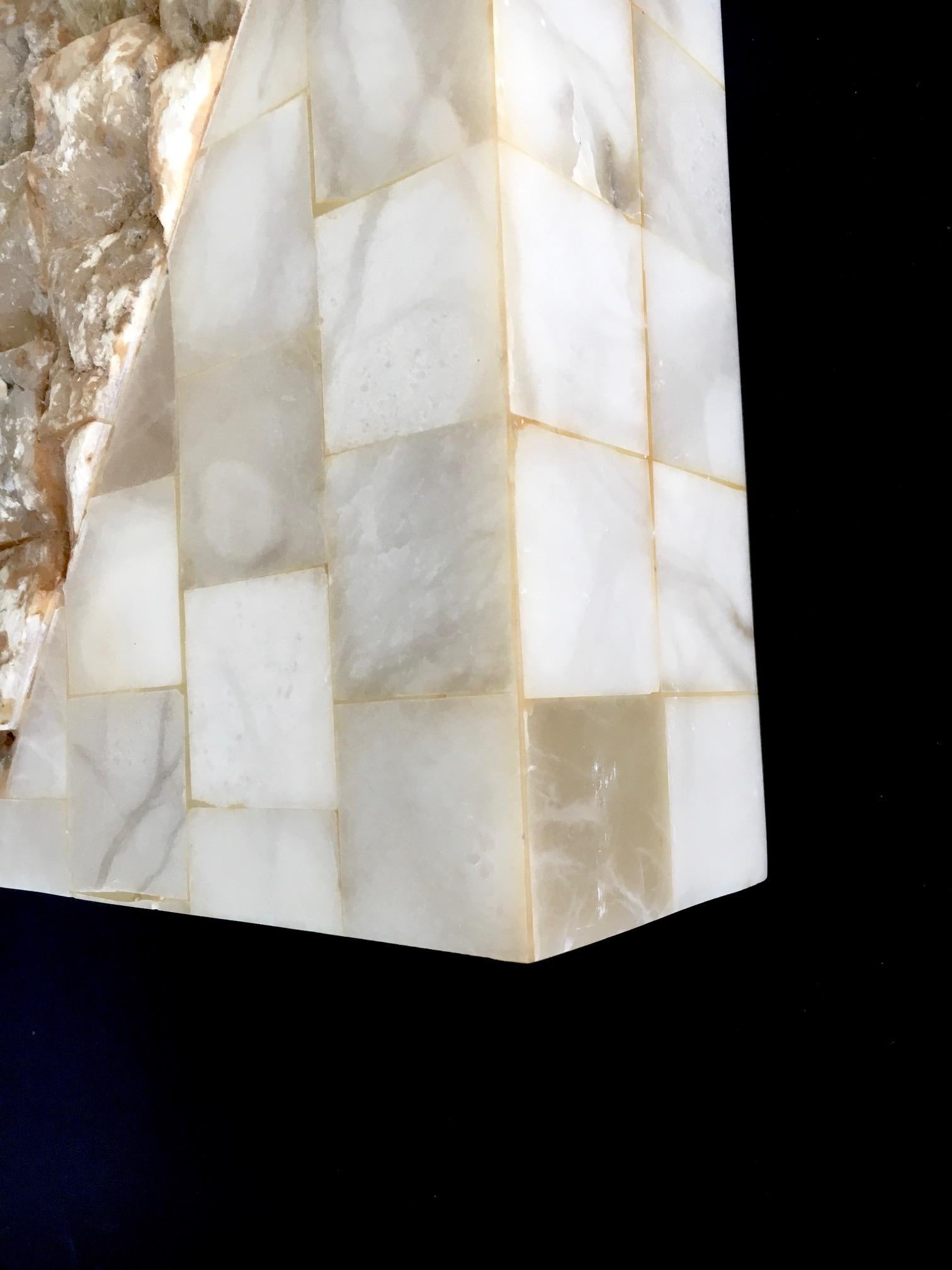1970's Architectural Italian Design Onyx Sconce Wall Lamp 2 For Sale 11