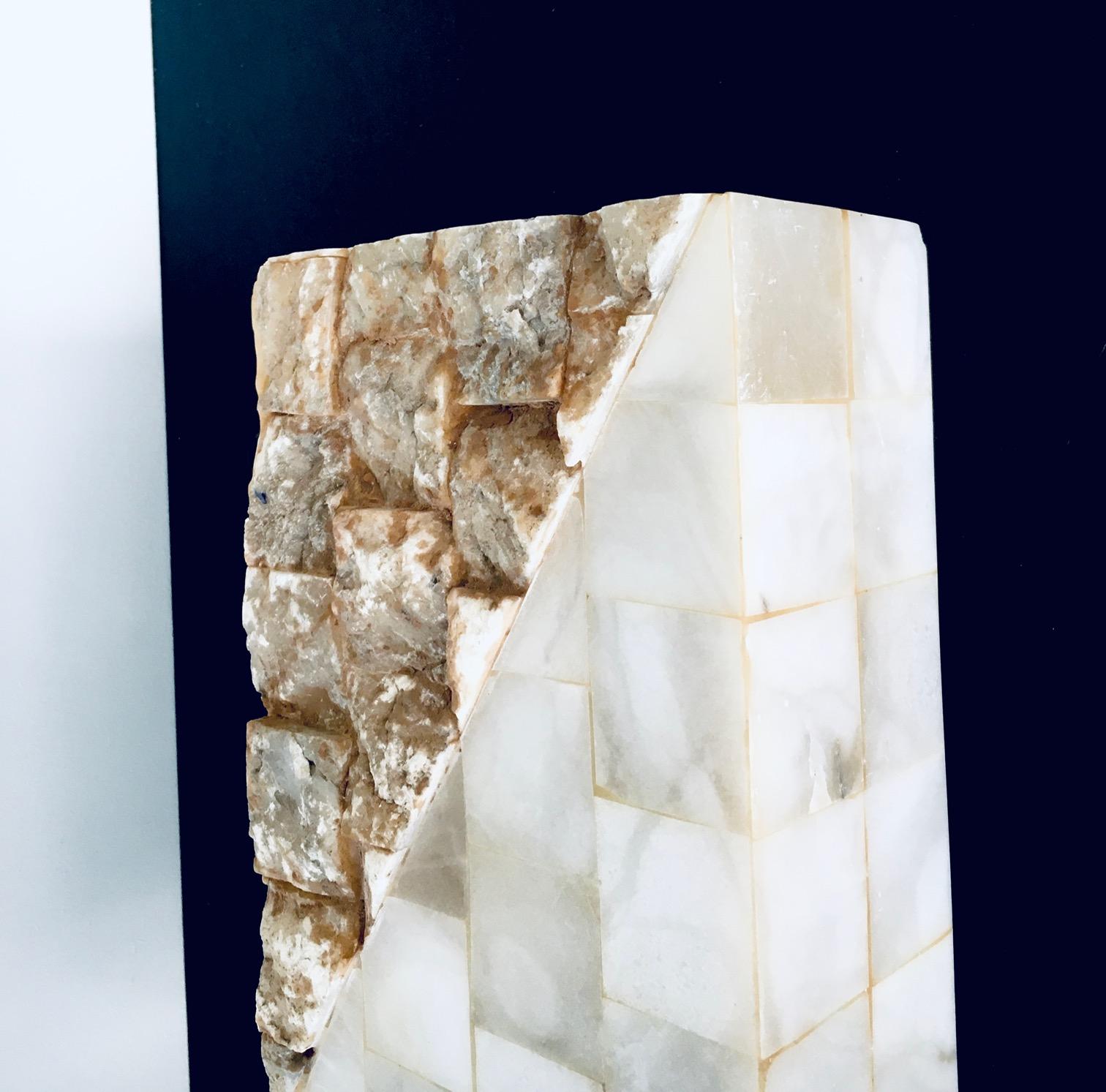 1970's Architectural Italian Design Onyx Sconce Wall Lamp 2 For Sale 3