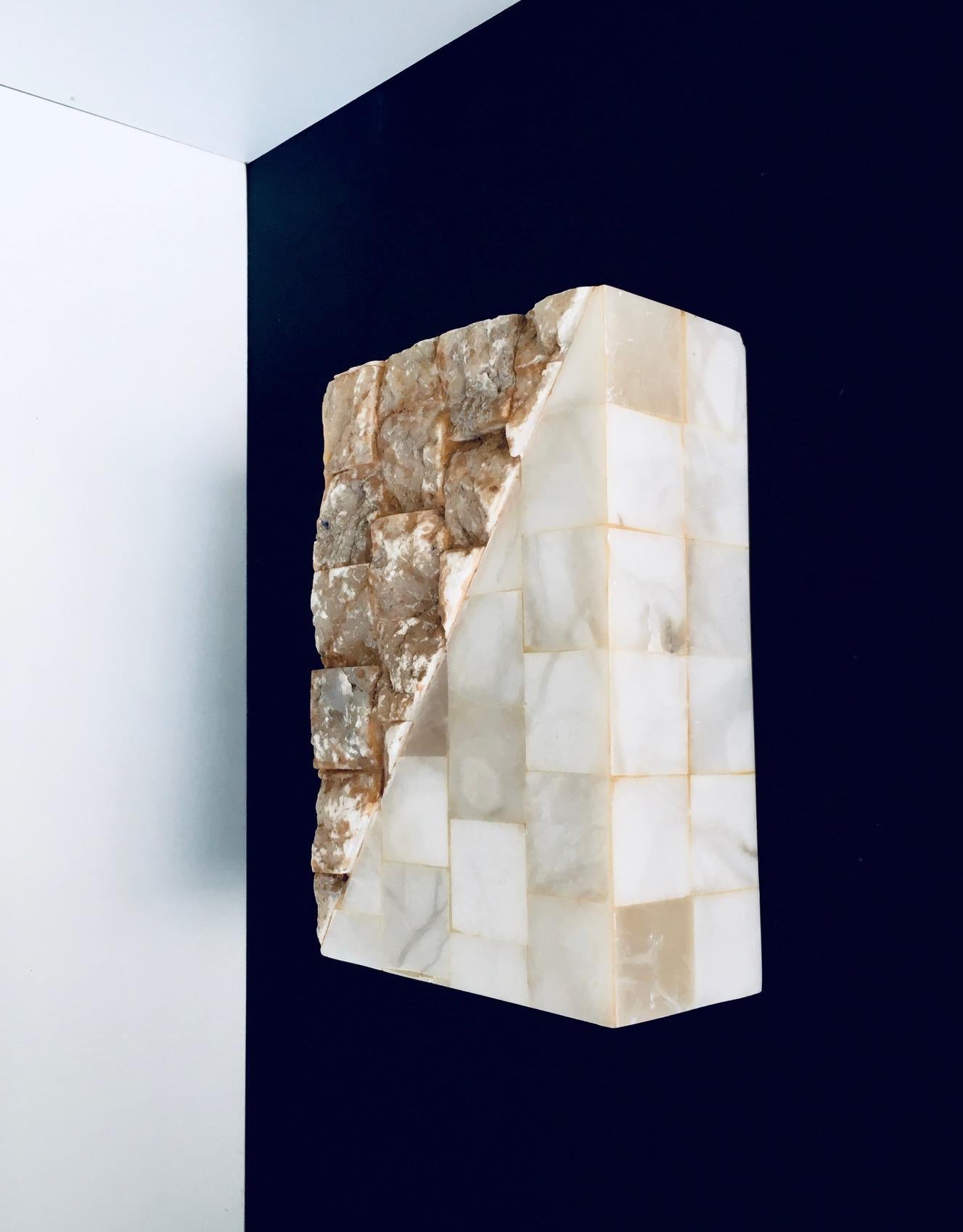 1970's Architectural Italian Design Onyx Sconce Wall Lamp 2 For Sale 4