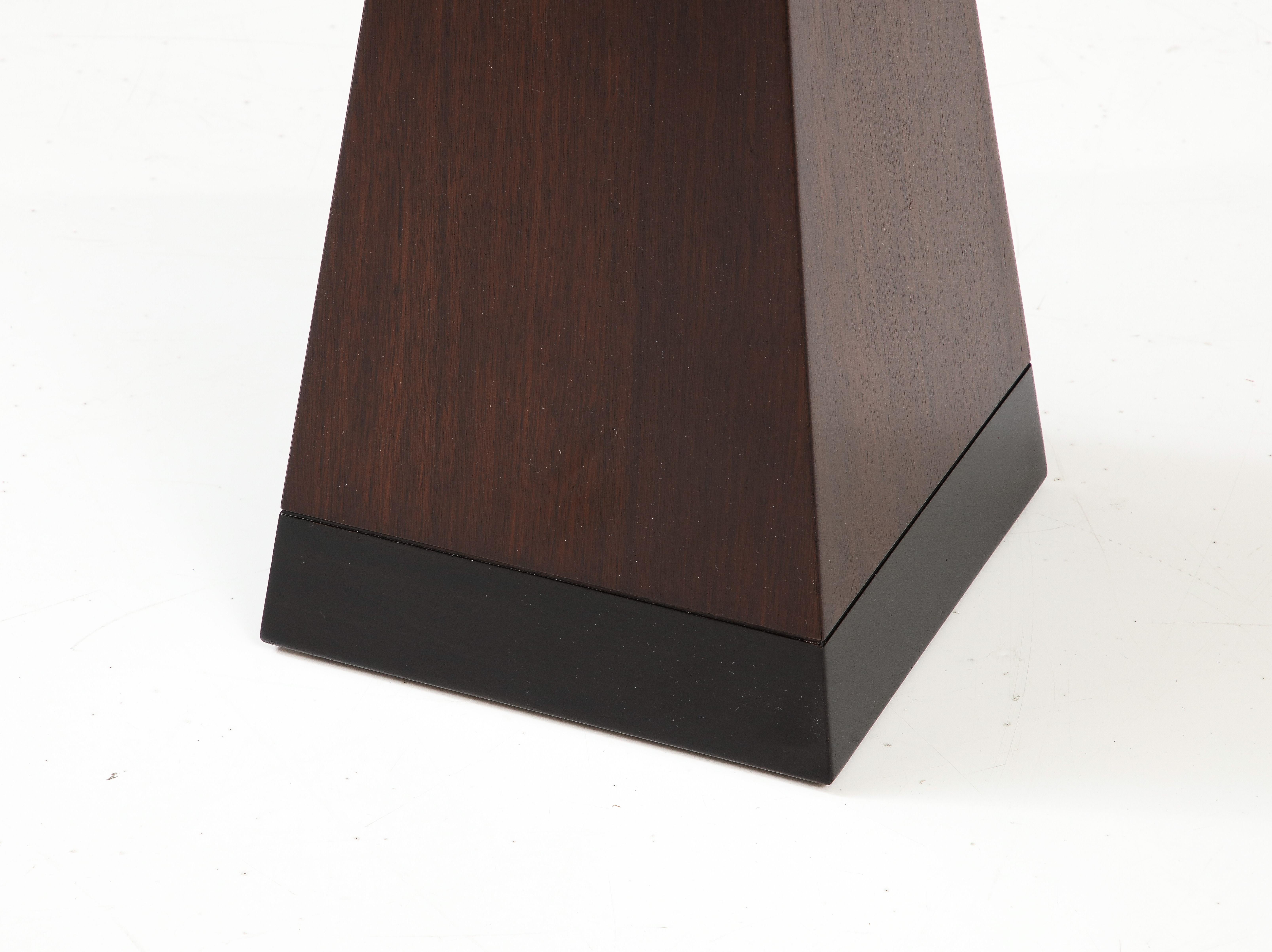 Late 20th Century 1970's Architectural Walnut Square End Table For Sale