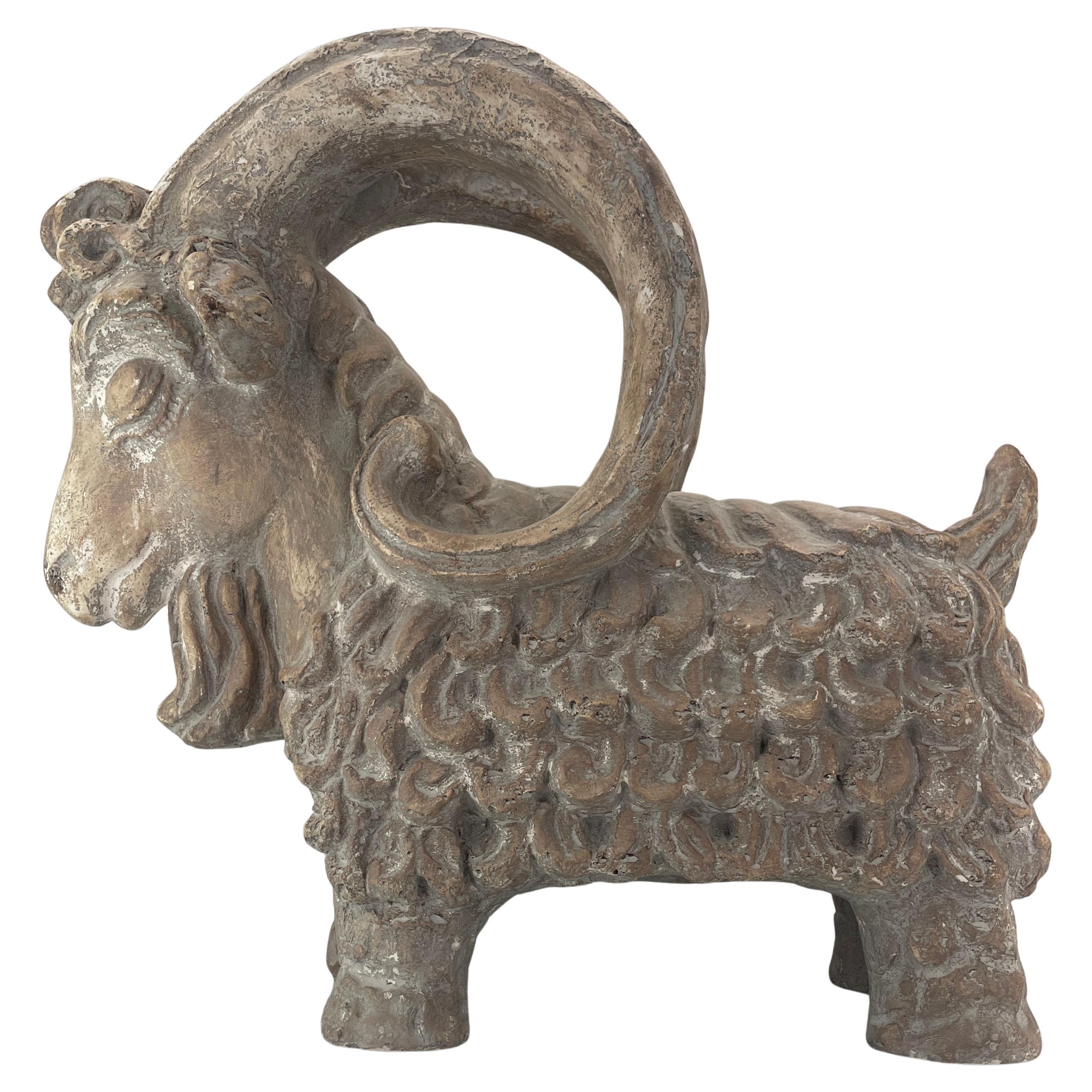 1960s Ares Horned Ram Table Sculpture Vintage Mid-Century Beatles Prop