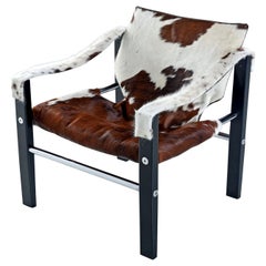 1970s Arkana Safari Sling Lounge Chair by Maurice Burke in New Cowhide Leather