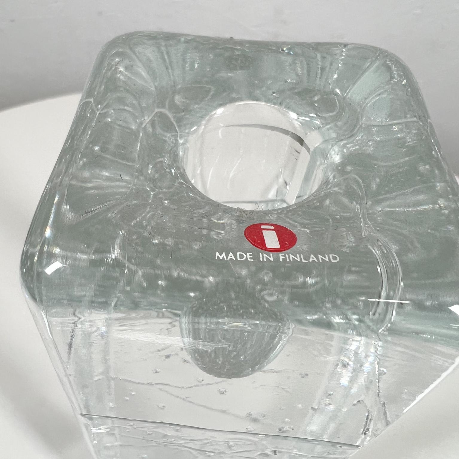 1970s Arkipelago Glass Icicle Candle Holder Timo Sarpaneva Iittala Finland For Sale 1