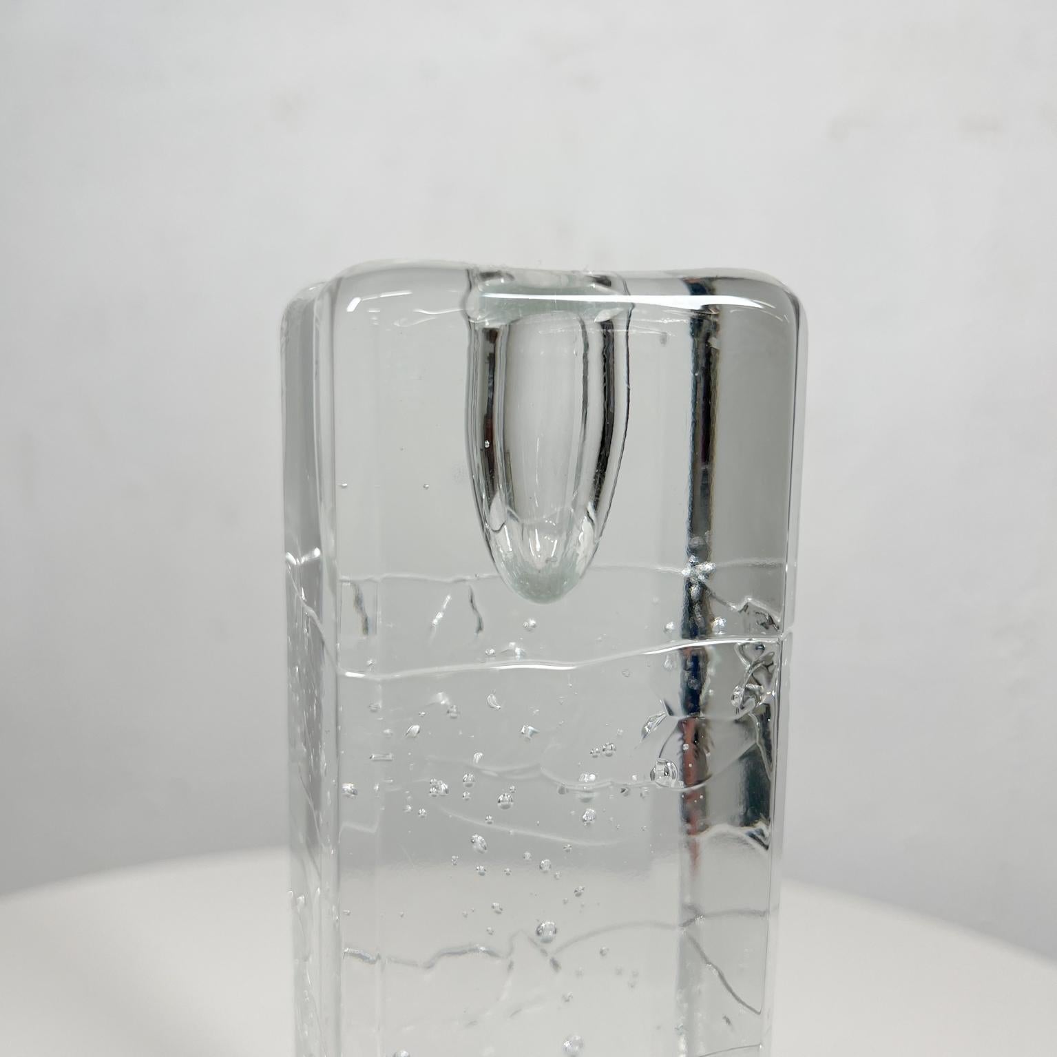 1970s Arkipelago Glass Icicle Candle Holder Timo Sarpaneva Iittala Finland In Good Condition For Sale In Chula Vista, CA