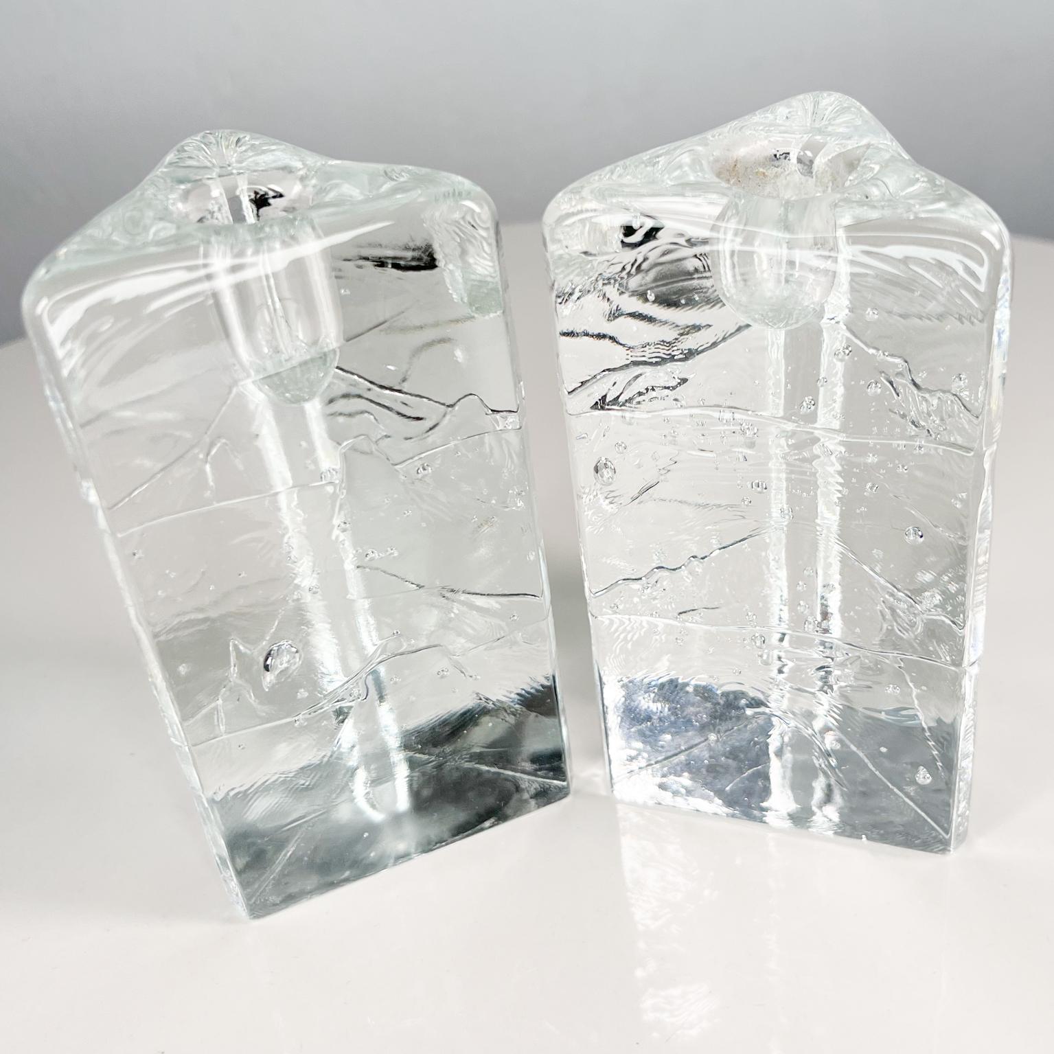 1970s Iittala Arkipelago Ice Block Candle Holders Timo Sarpaneva Finland For Sale 1