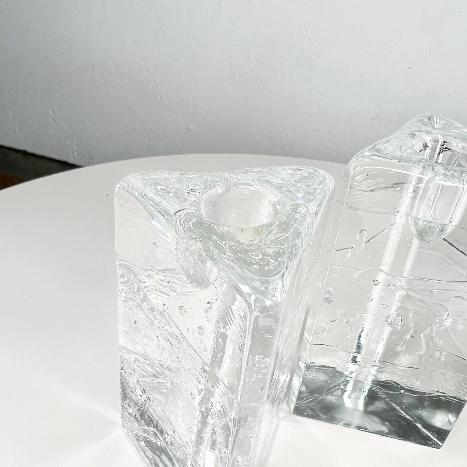 1970s Arkipelago Glass Icicle Candle Holders Timo Sarpaneva Iittala Finland For Sale 1