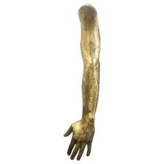 1970s Arm and Hand in Gilded Gold Leaf Plaster