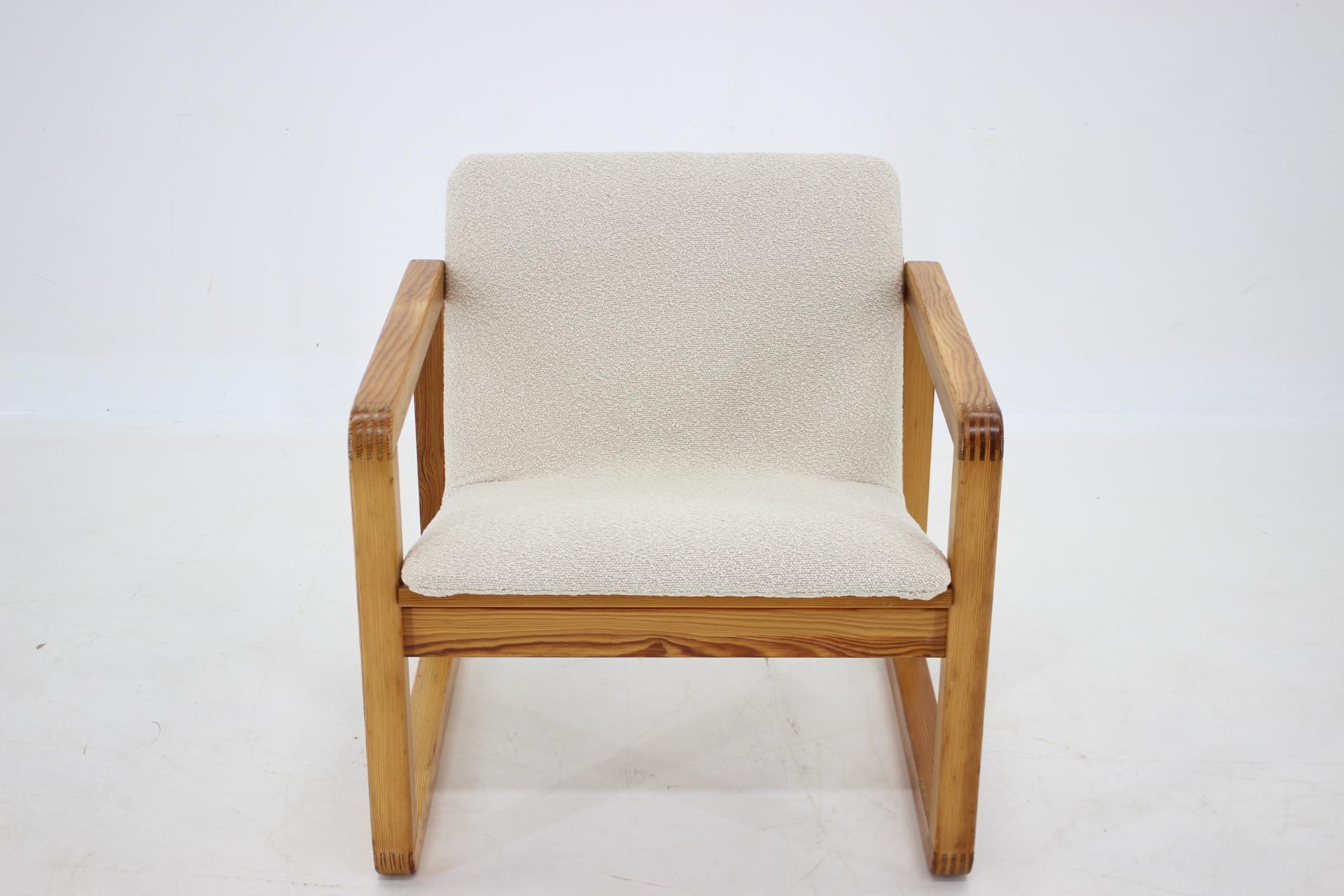 Mid-Century Modern 1970s Armchair in Boucle, Up to 4 Pieces Available