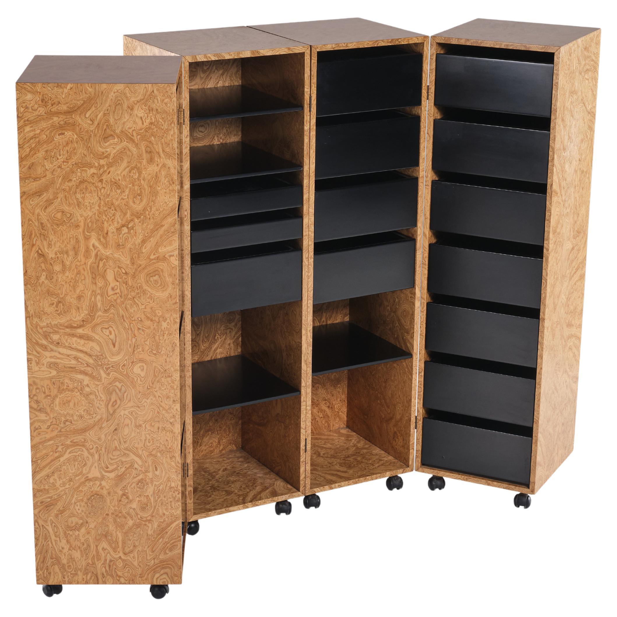 1970s Armoire in Wood on Wheels For Sale at 1stDibs