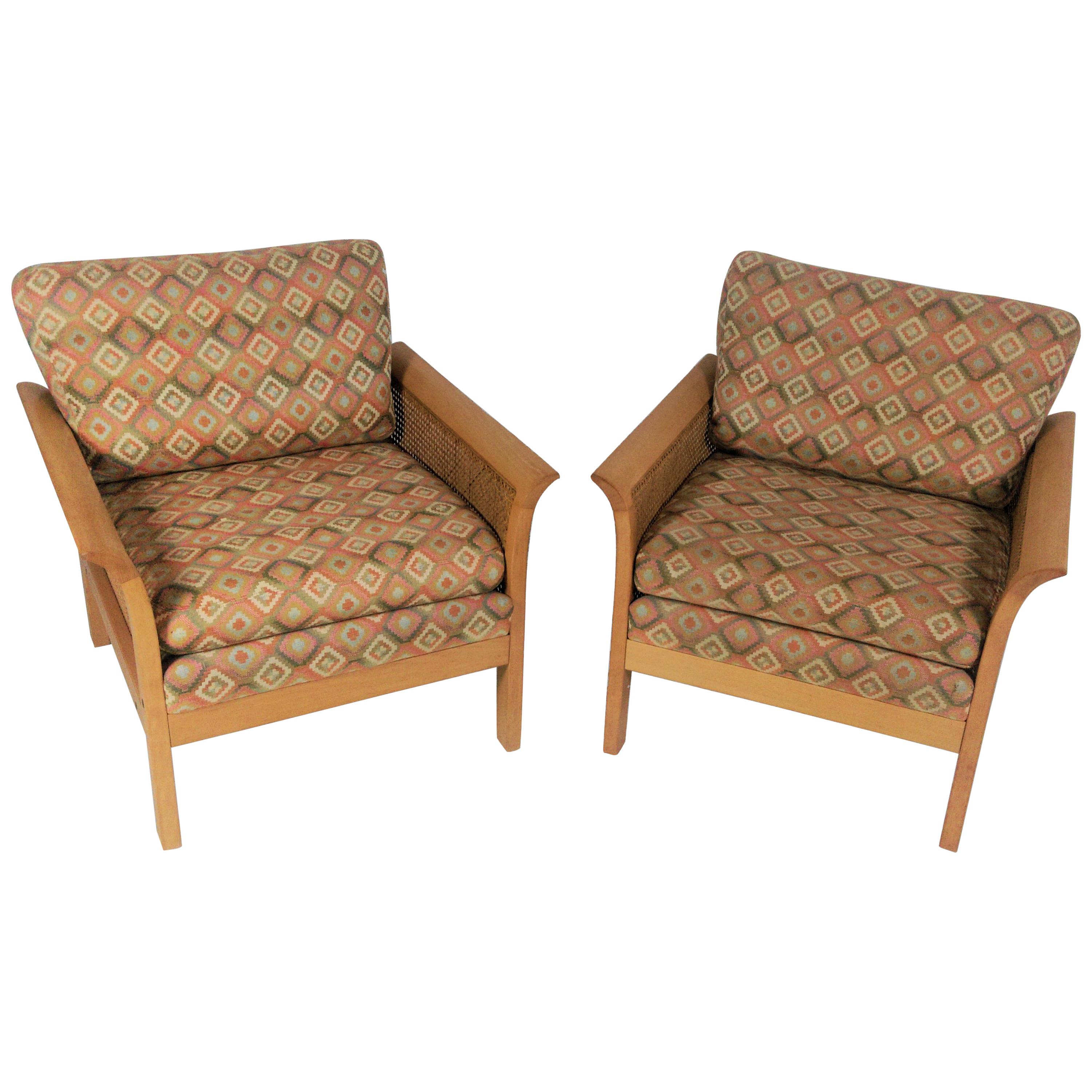 1970s Arne Norell Set of Two Rotang Lounge Chairs