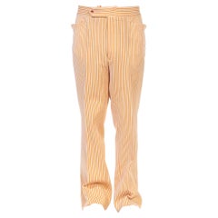 1970S ARNOLD PALMER Orange, Yellow 
White  Striped Polyester Double Knit Pants
