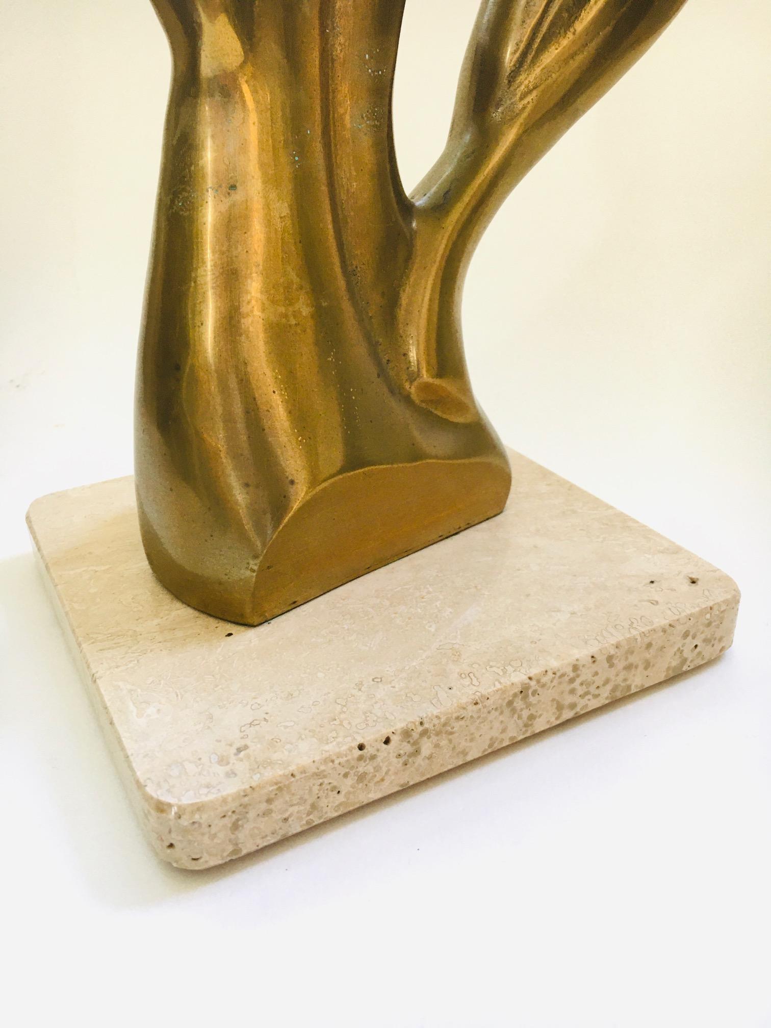 Art 1970 Brass Intertwined Male Female Sculpture Statue en vente 1