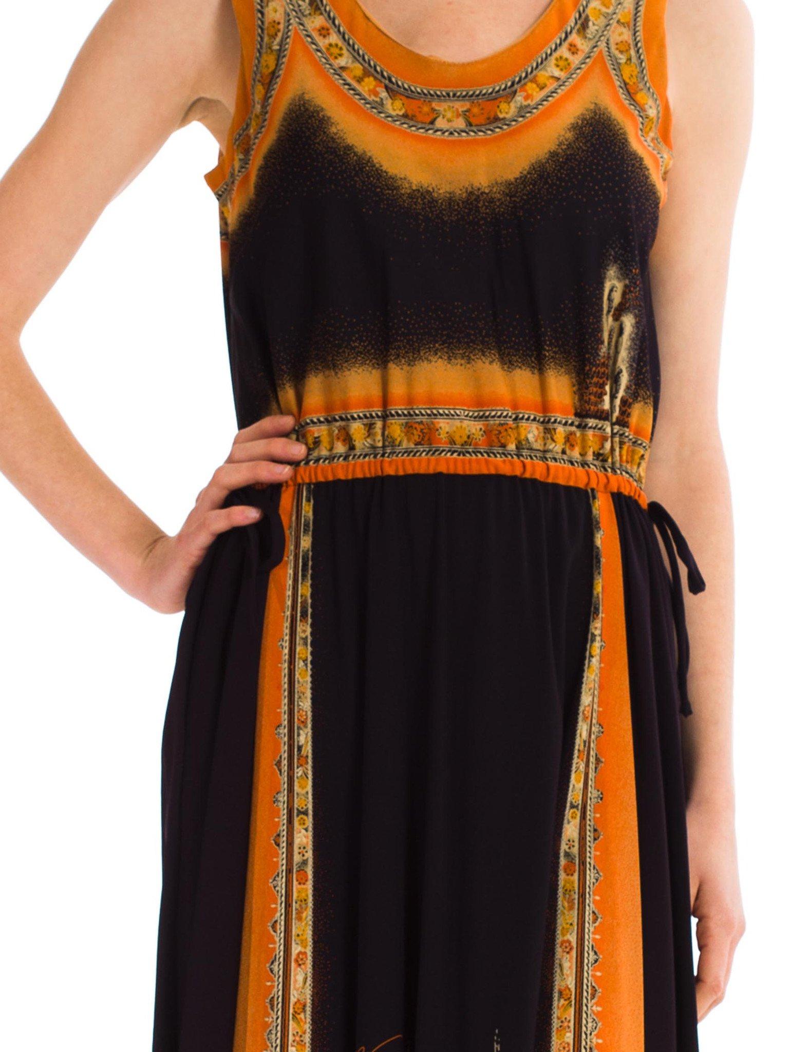 1970S Art Deco Acetate Jersey Dress Made In Italy In Excellent Condition In New York, NY