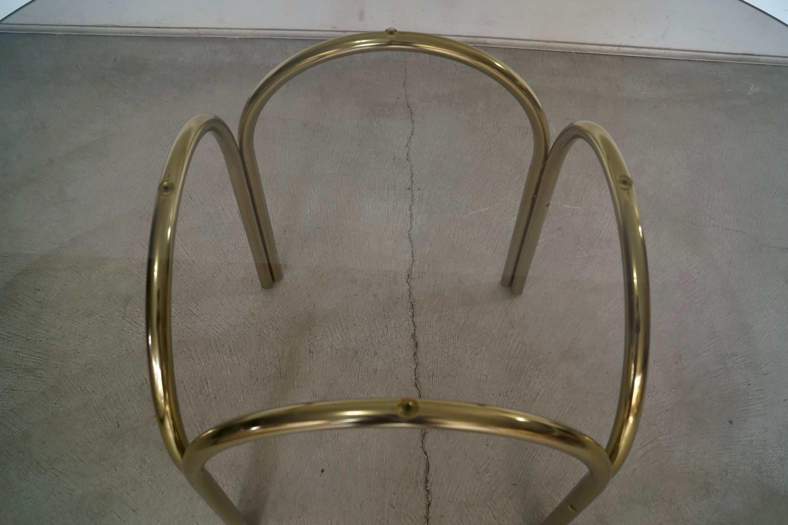 1970's Art Deco Hollywood Regency Brass & Smoked Glass Dining Table For Sale 7