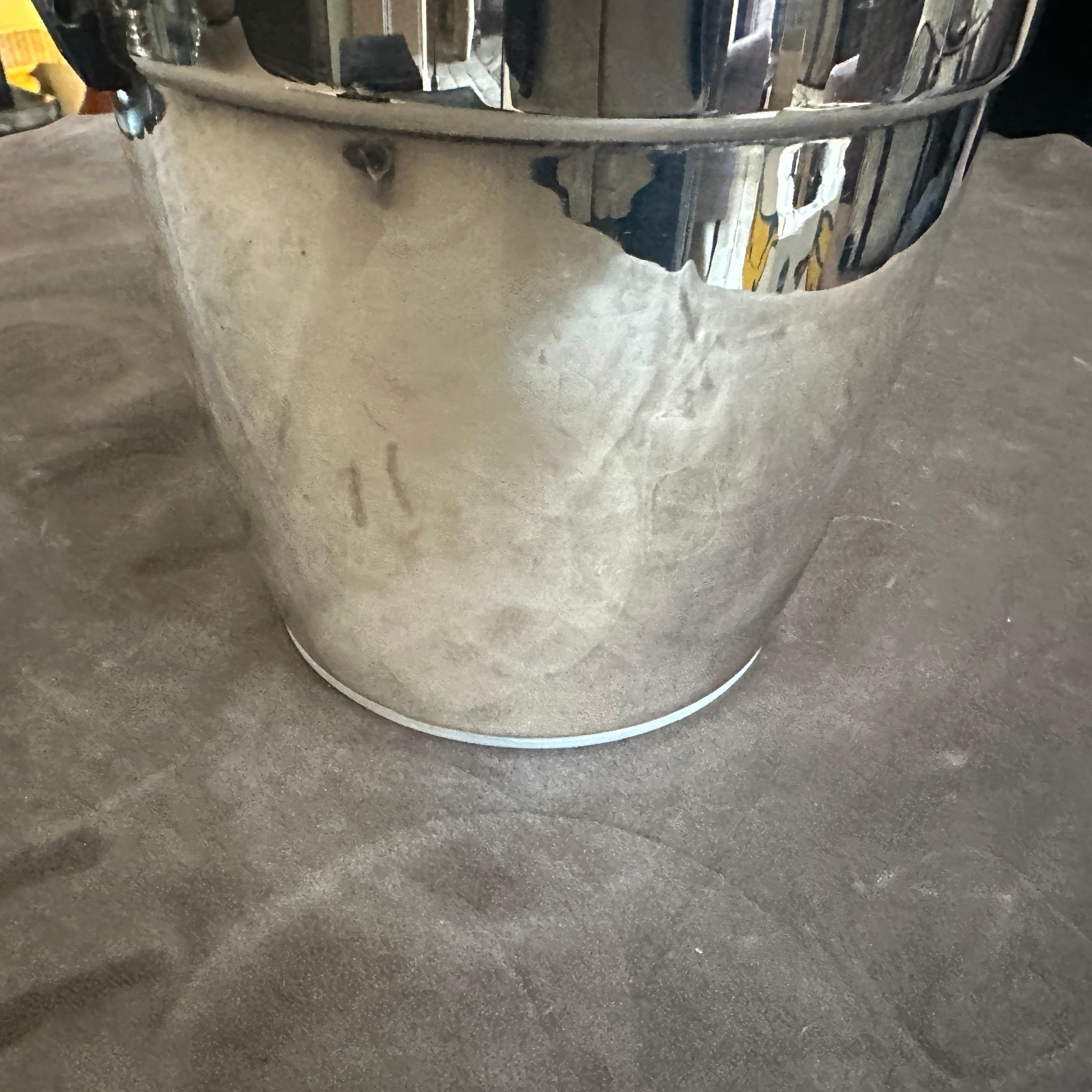 1970er Art Deco Stil Verchromtes Metall und schwarzer Kunststoff Eiskübel von Erhard im Angebot 7