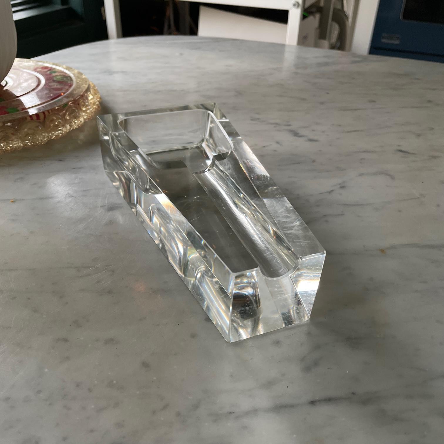 Cendrier de table sculpté en verre d'art des années 1970 comme Murano Sotsass Cenedese en vente 3