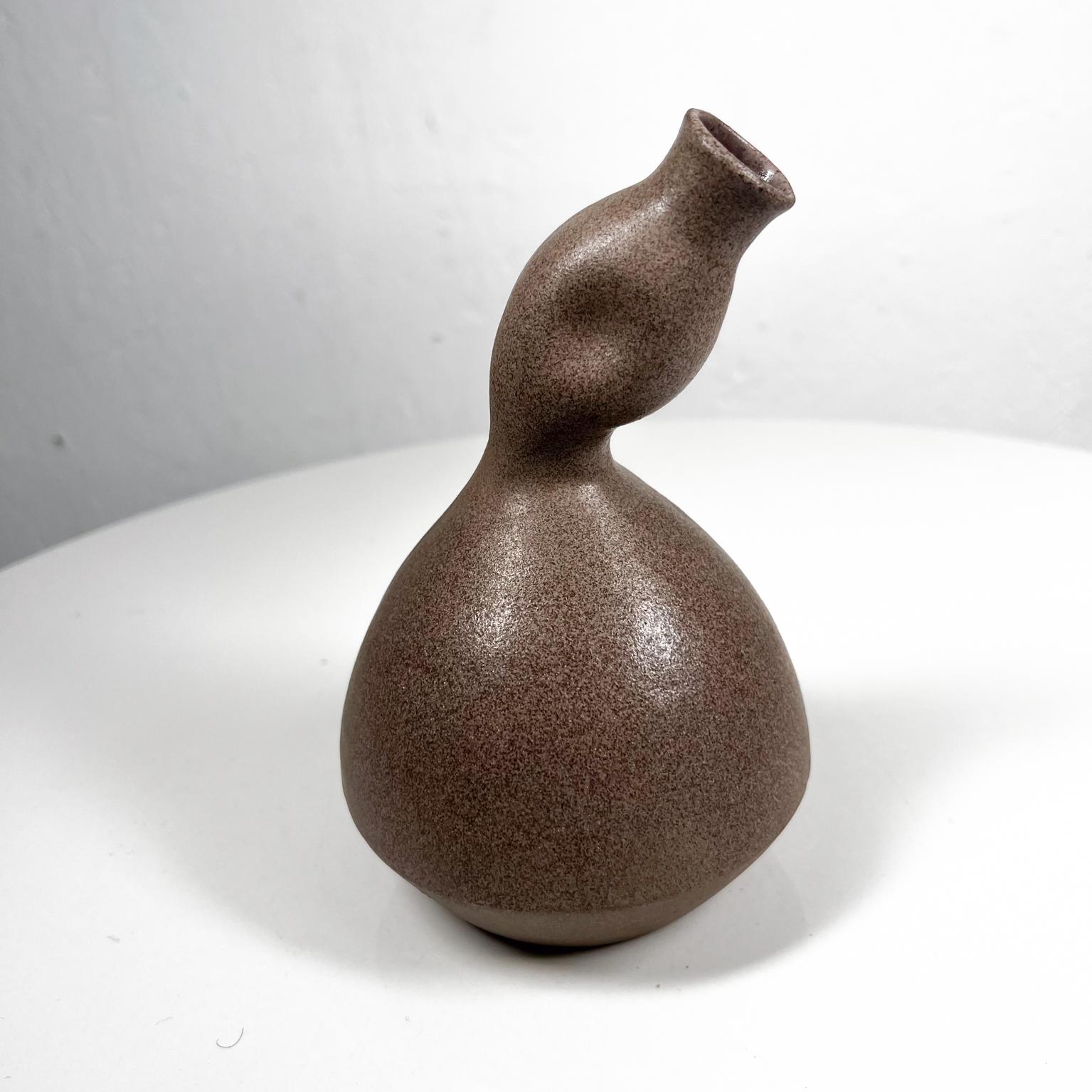 1970s Art Pottery Anderson Abstract Vase Smooth Sensual Duck Shape 3