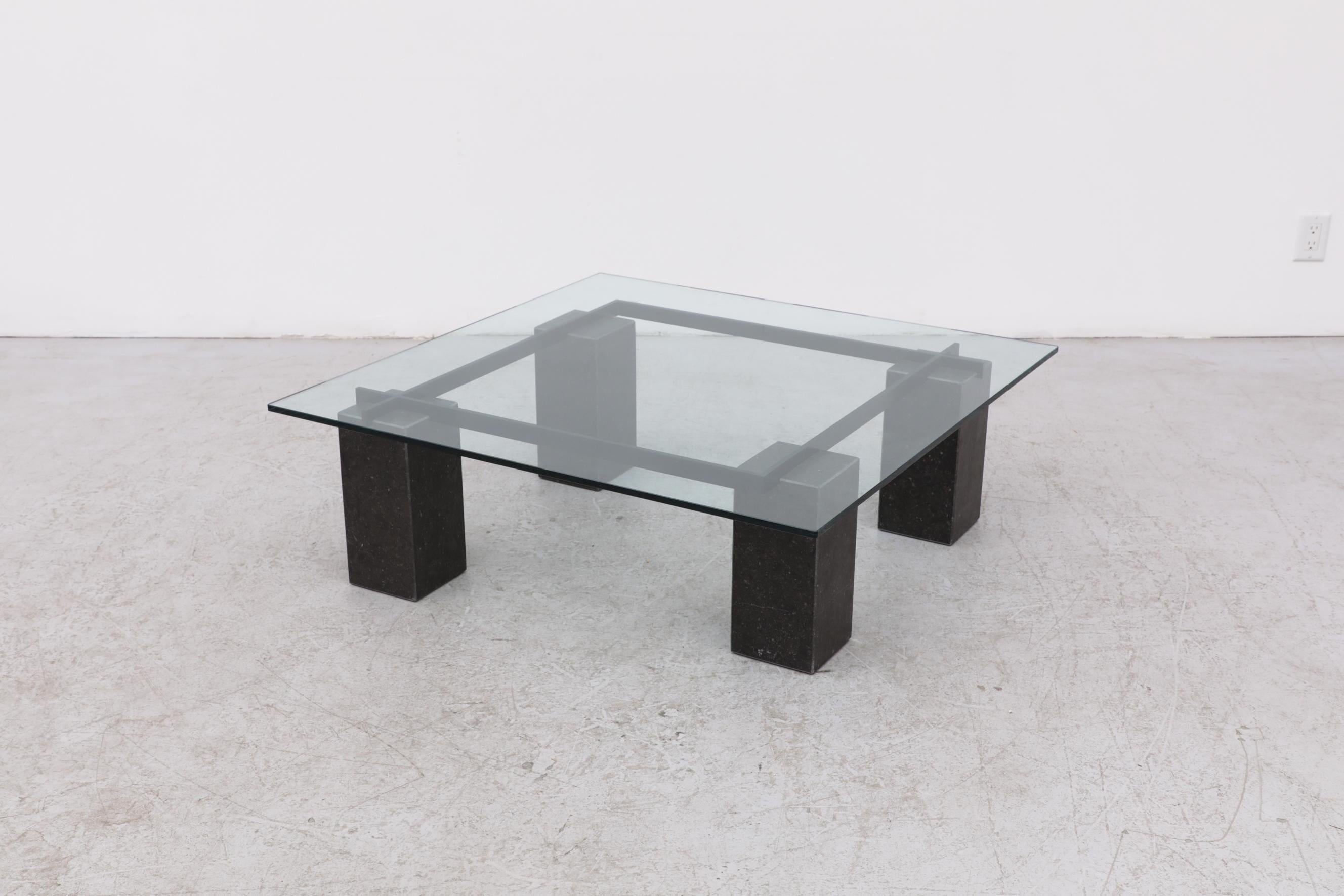 Late 20th Century 1970's Artedi Style Marble and Glass Coffee Table
