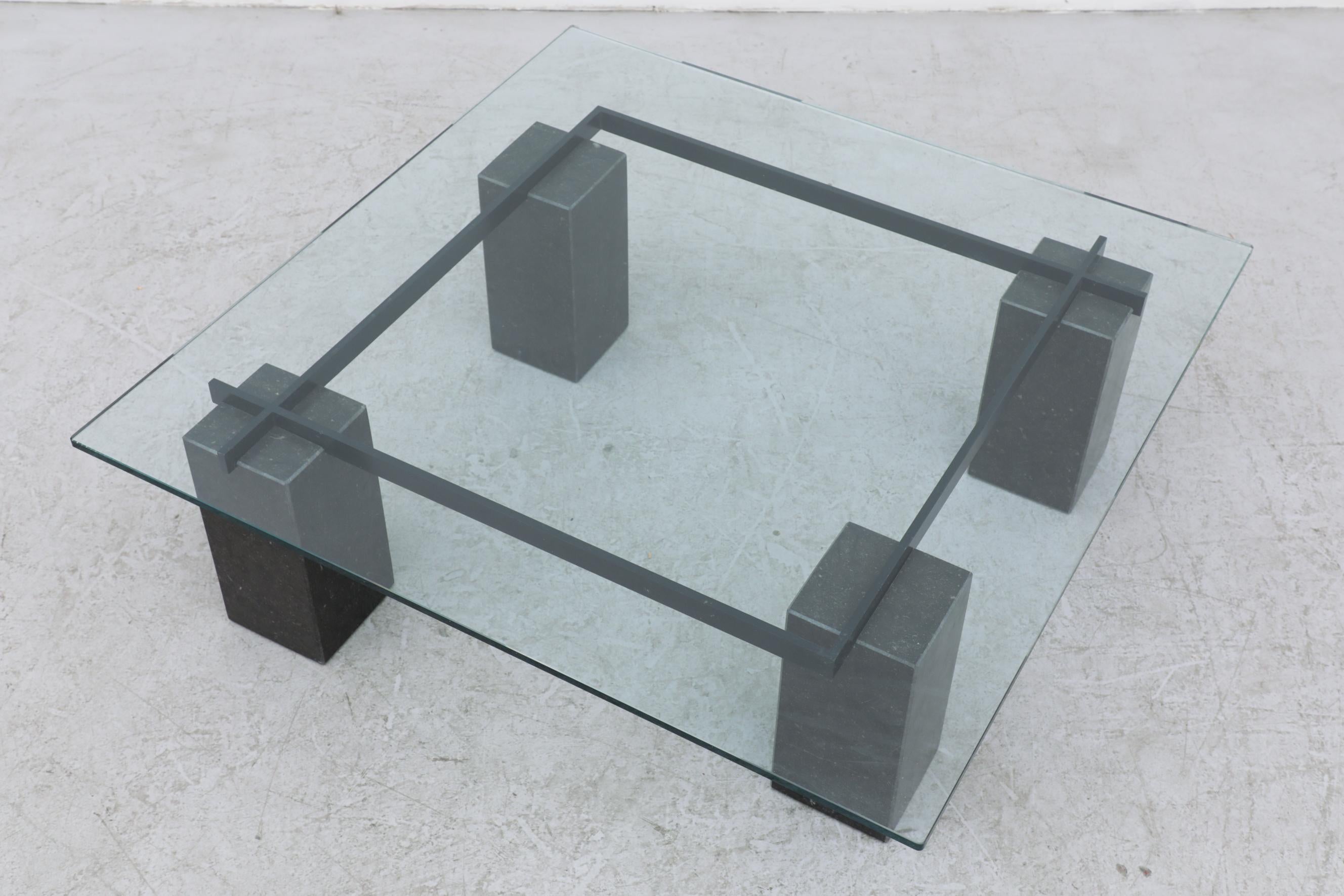 1970's Artedi Style Marble and Glass Coffee Table 2