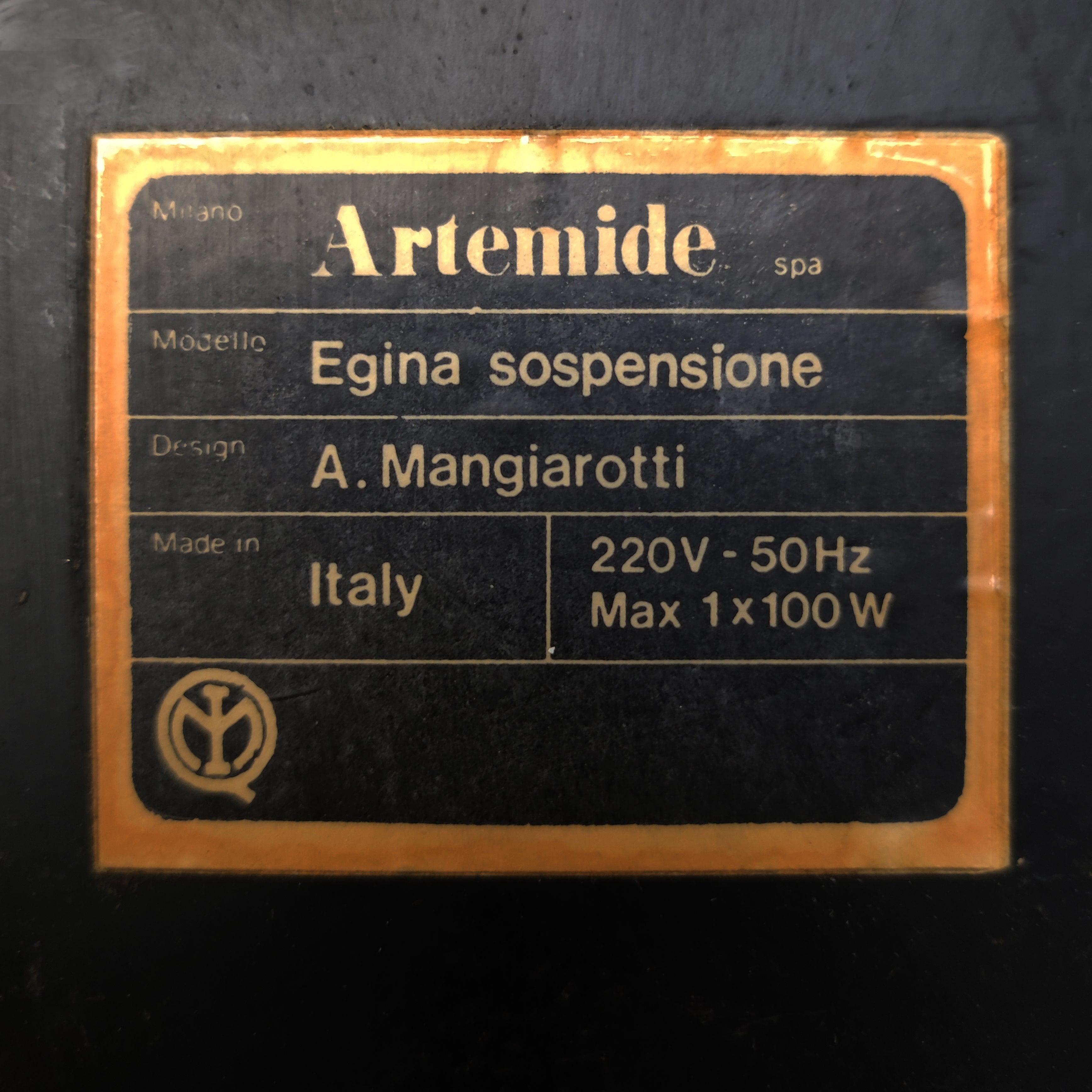 1970s Artemide “Egina 38” Pendant Lamp by Angelo Mangiarotti, Made in Italy For Sale 4