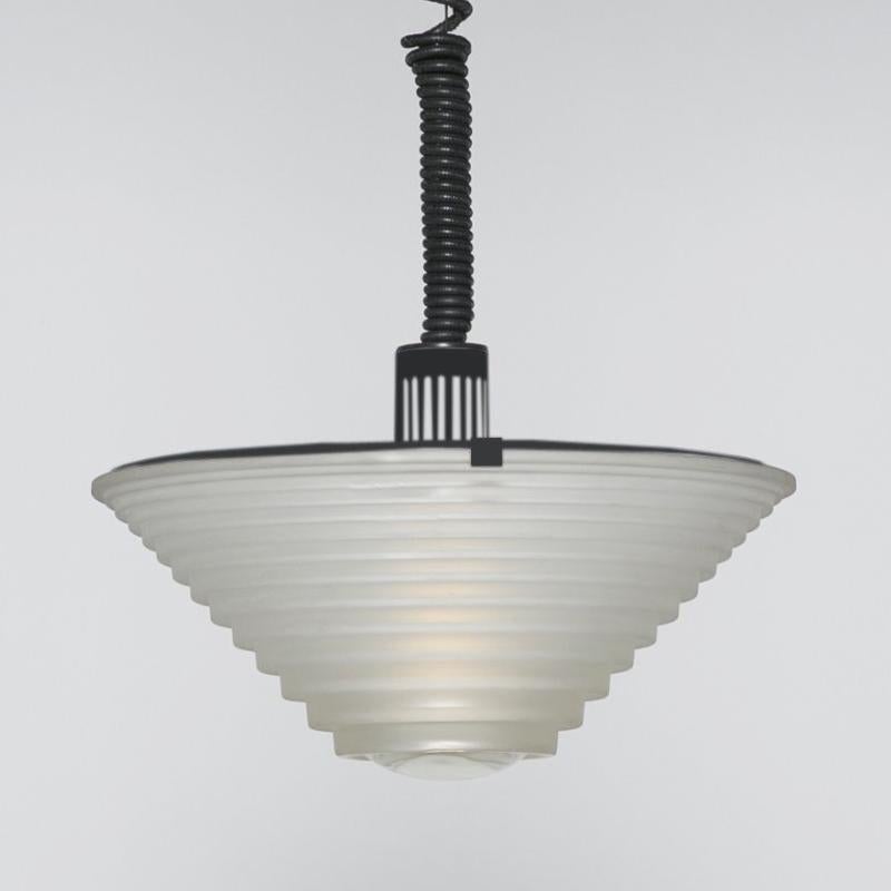 1970s Artemide “Egina 38” pendant lamp by Angelo Mangiarotti in excellent condition, it works perfectly. Made in Italy
This pendant lamp is a true piece of modern design.
Dimensions:
diameter 15