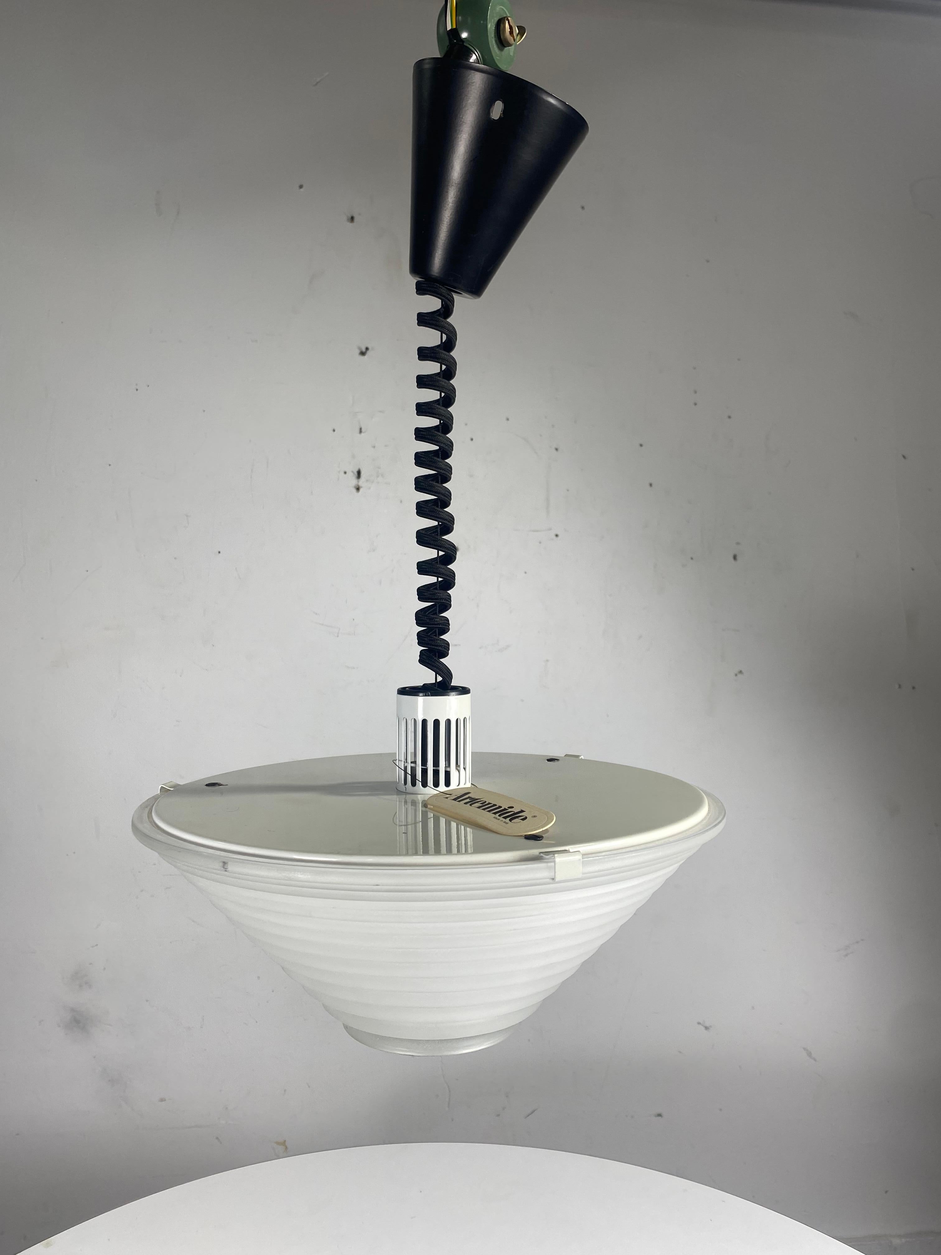 Italian 1970s Artemide “Egina 38” Pendant Lamp by Angelo Mangiarotti, Made in Italy