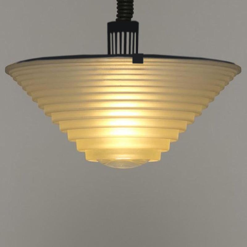 Verre Lampe à suspension Artemide Egina 38 des années 1970 par Angelo Mangiarotti, fabriquée en Italie en vente