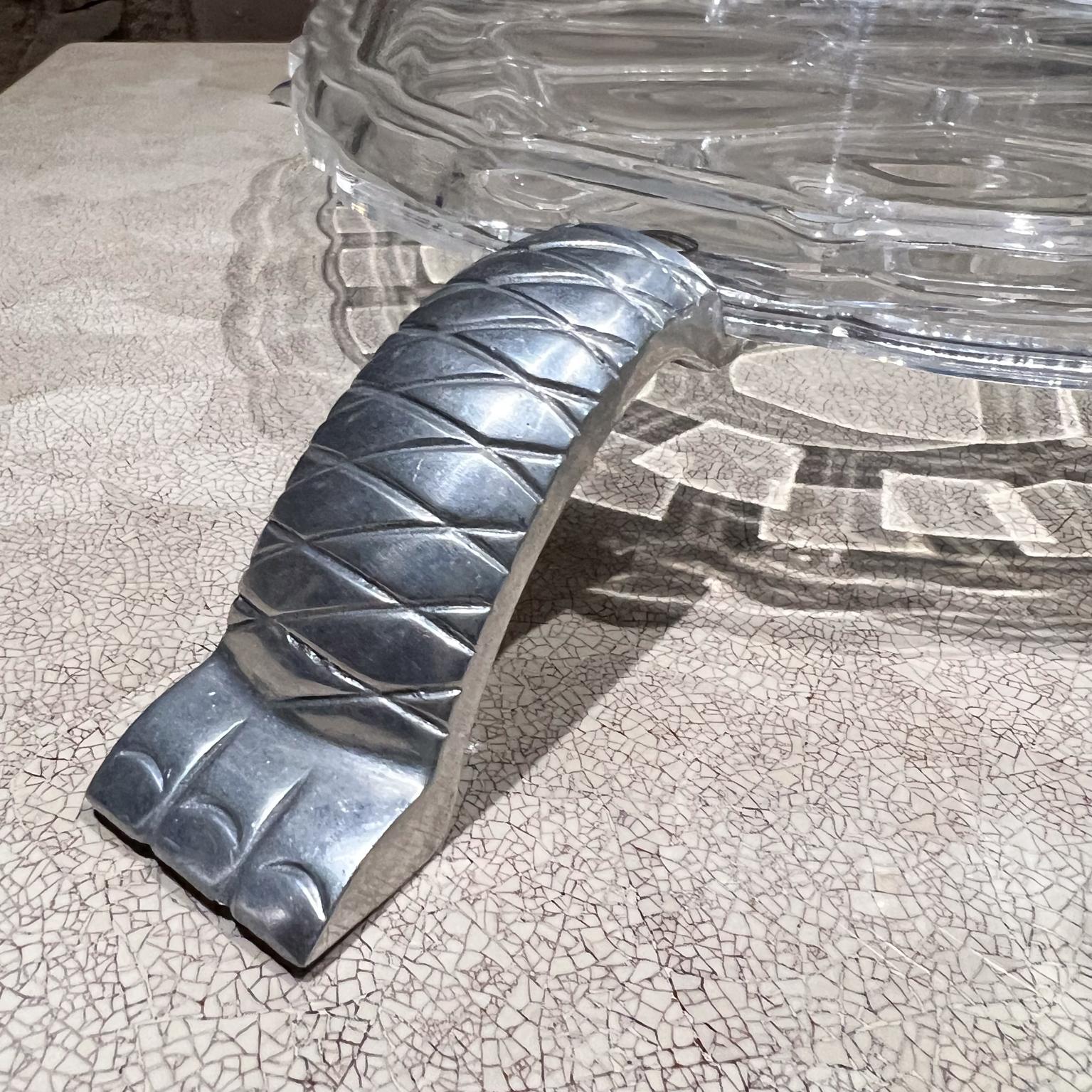1970s Arthur Court Turtle Dome Serving Tray Canopy Lucite Aluminum In Good Condition In Chula Vista, CA