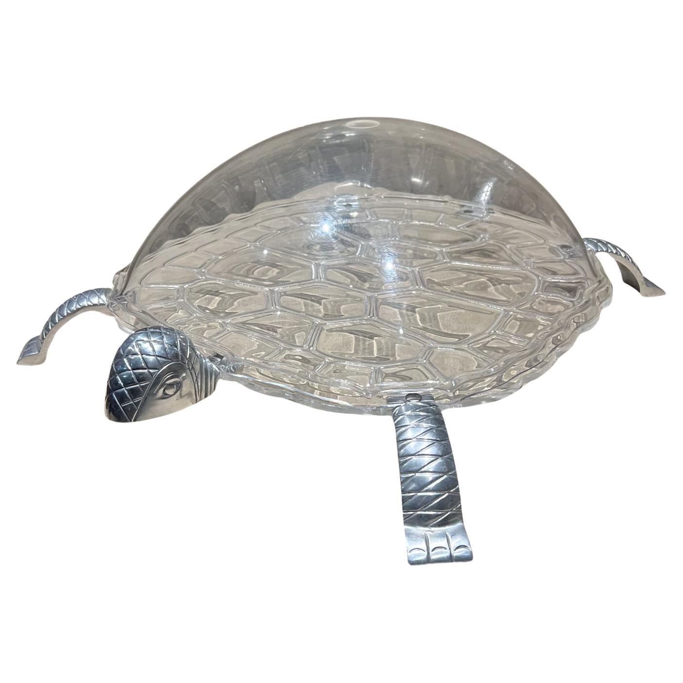 1970s Arthur Court Turtle Dome Serving Tray Canopy Lucite Aluminum