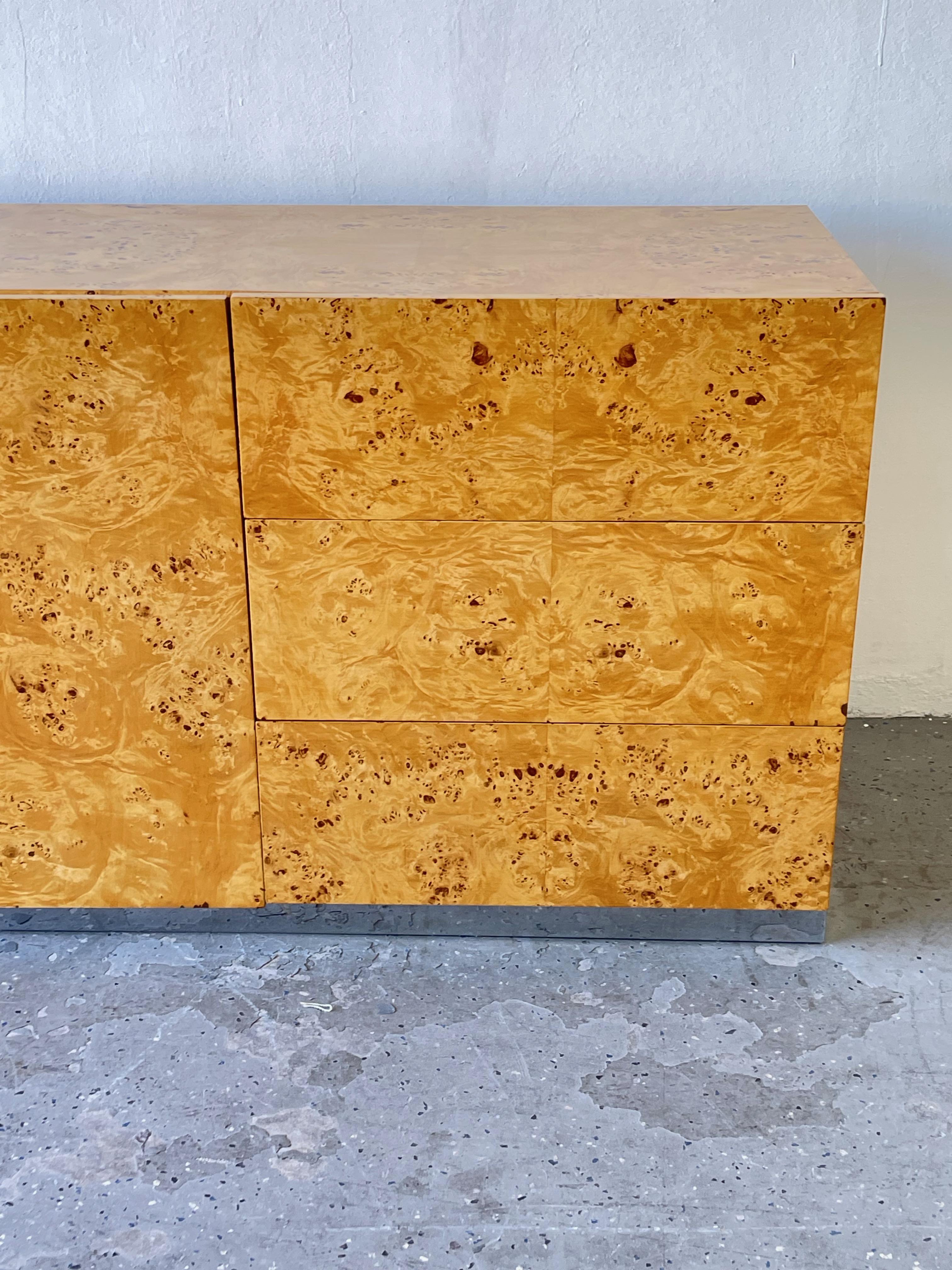 1970's Arthur Umanoff for Dillingham Olive Burl Wood Credenza Burlwood 7