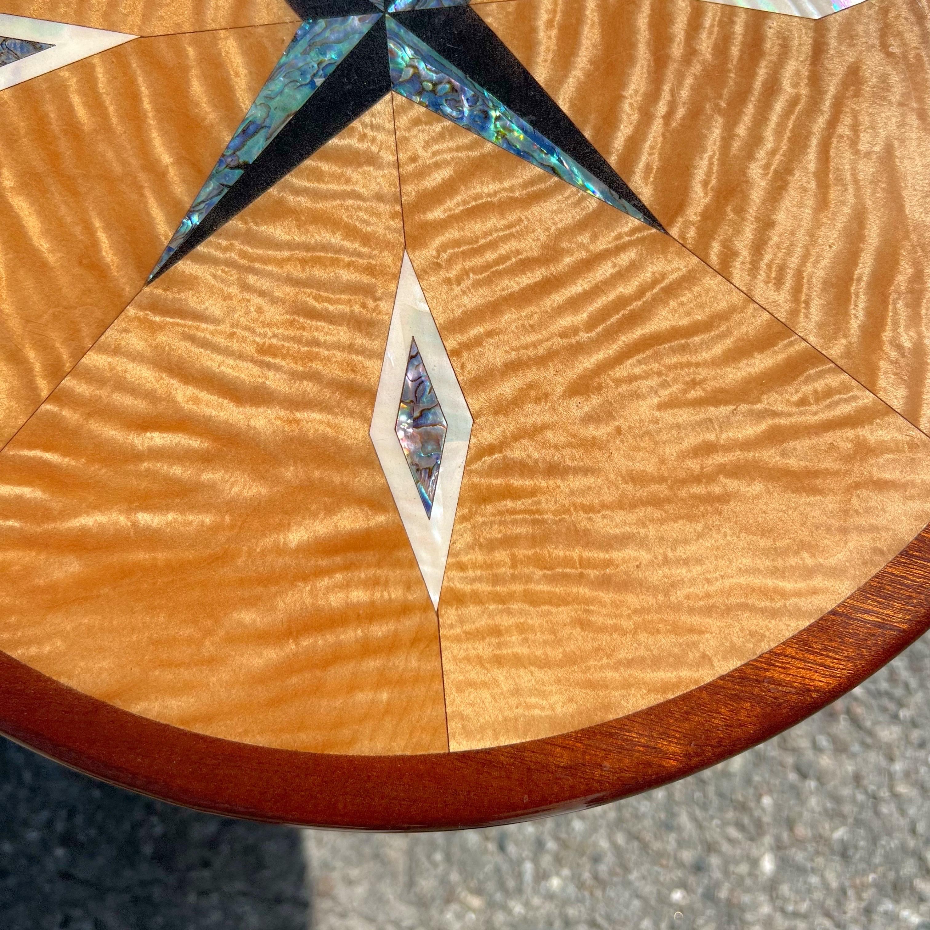 1970s Artisan Crafted Specimen Compass Table For Sale 5