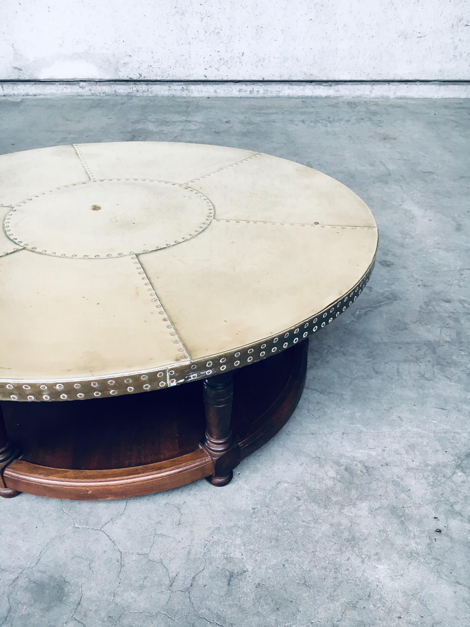 1970's Artisan Design Brass sheet covered round Coffee Table 6