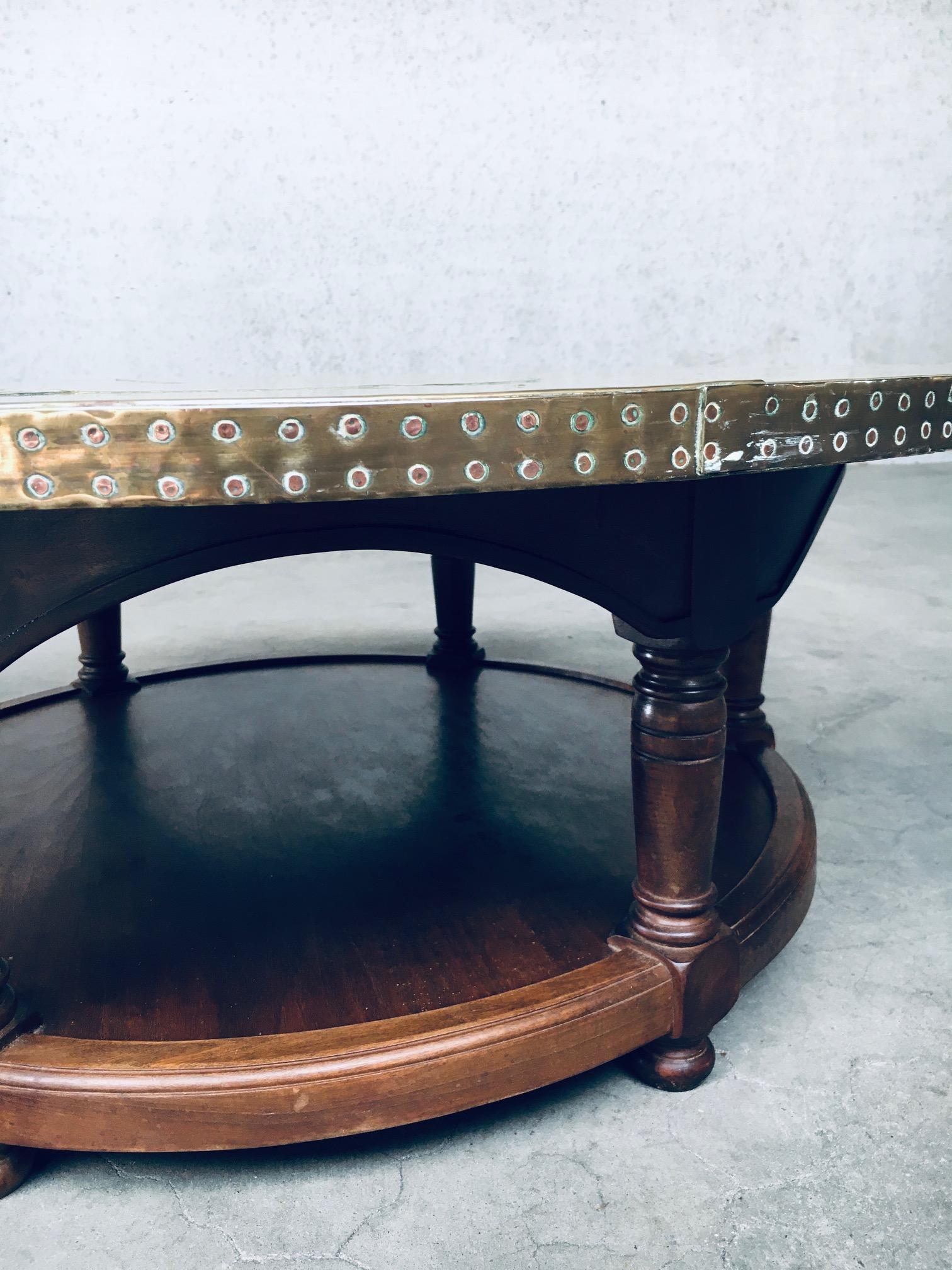 1970's Artisan Design Brass sheet covered round Coffee Table 9