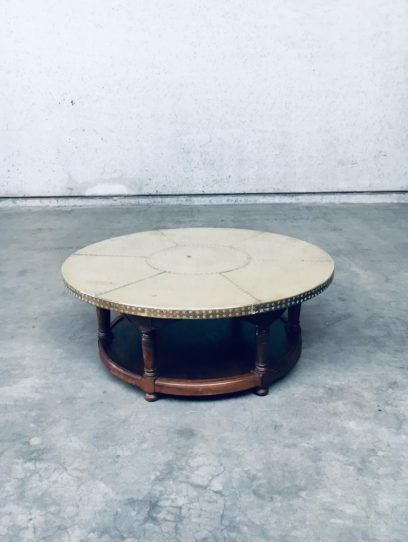 Late 20th Century 1970's Artisan Design Brass sheet covered round Coffee Table