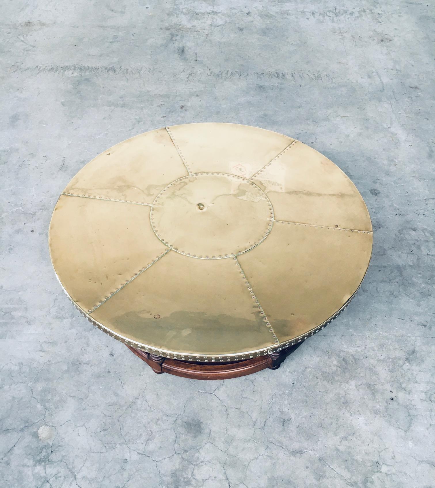 1970's Artisan Design Brass sheet covered round Coffee Table 1