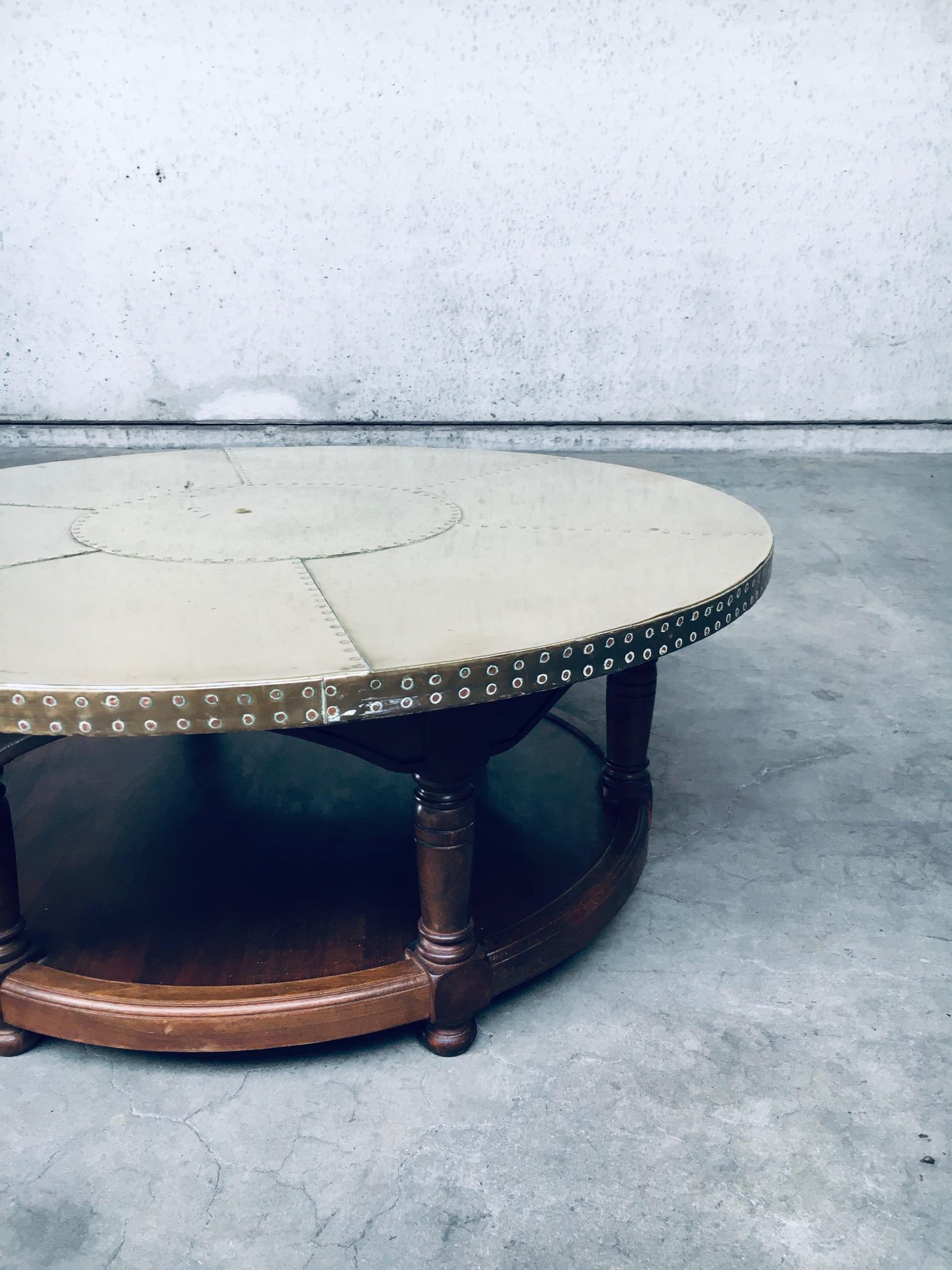 1970's Artisan Design Brass sheet covered round Coffee Table 3