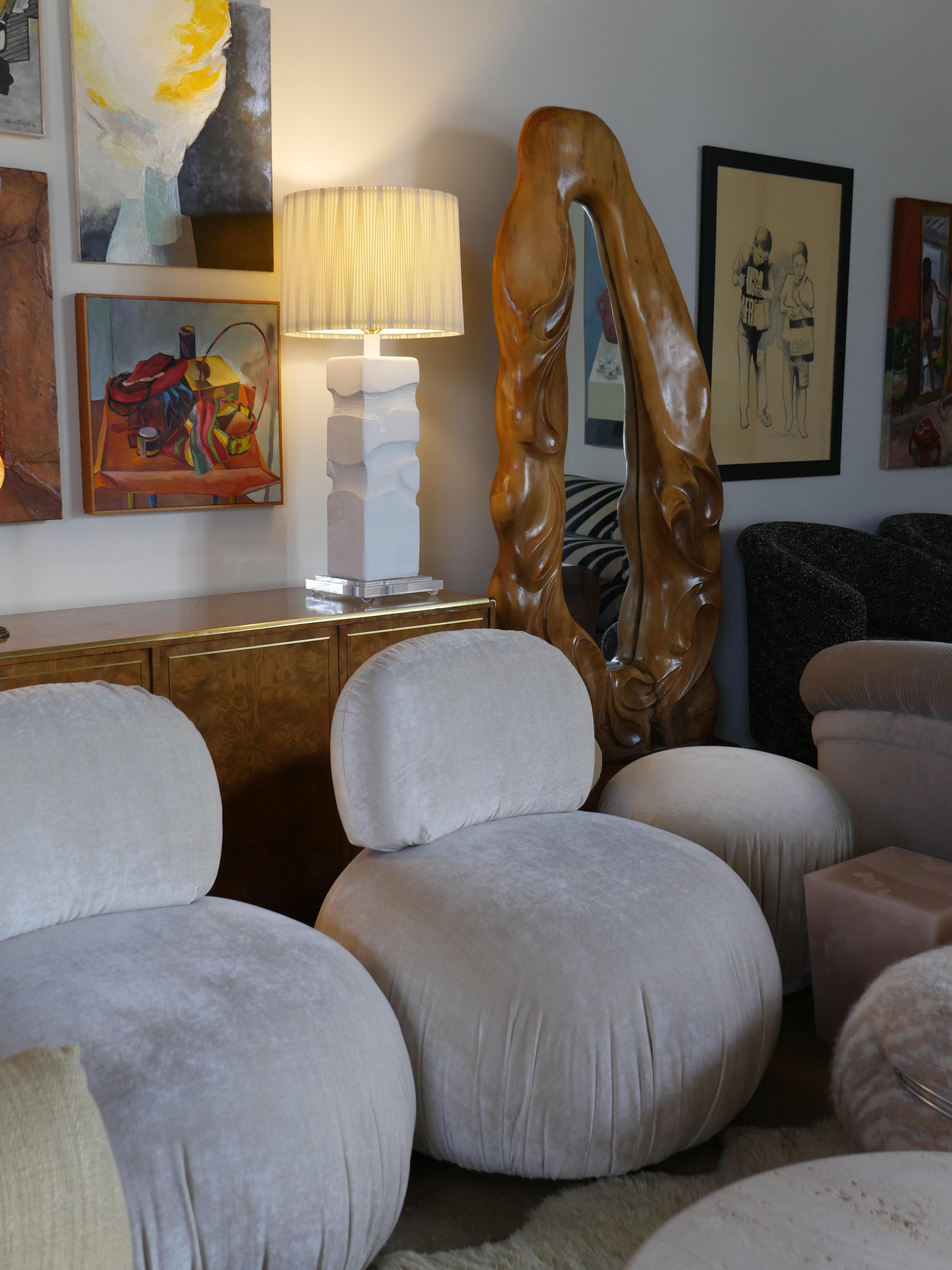 Fin du 20e siècle Miroir de sol artisanal des années 1970 en vente