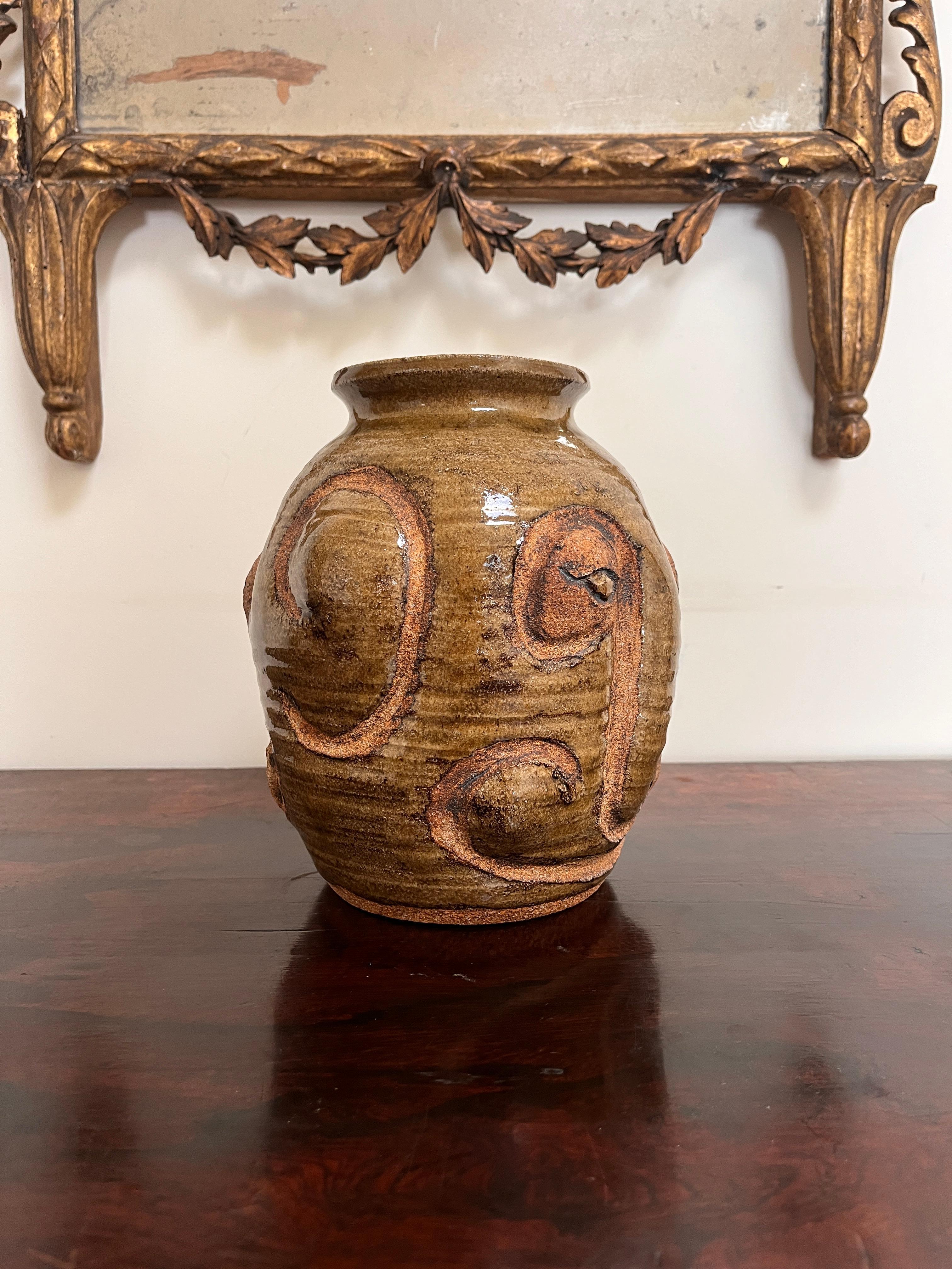 20th Century 1970's Artist-made Abstract Face Vase For Sale