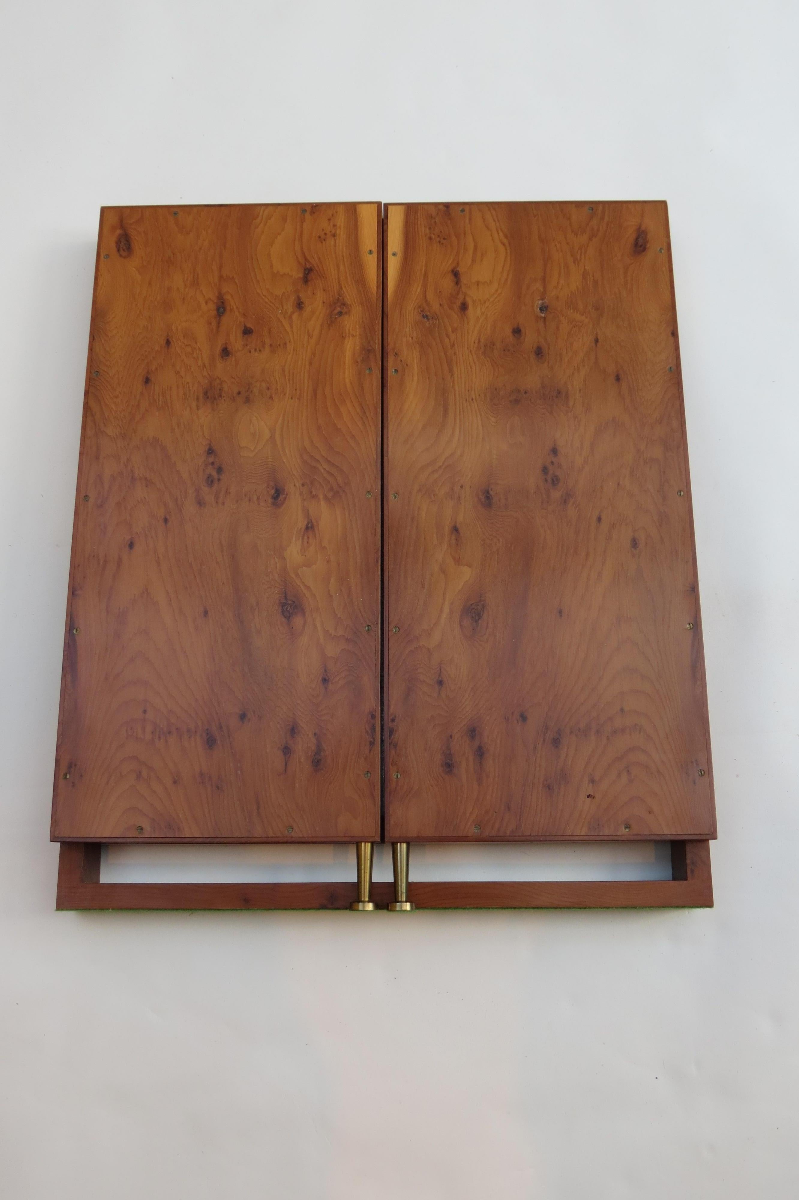 1970s Arts & Crafts Style Bespoke Handmade Freestanding Triptych Mirror Yew Wood 1