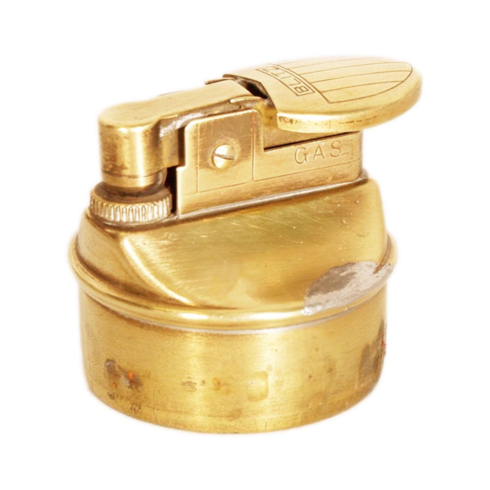 1970s Ashtray with Ceramic and Brass Lighter by Paolo Traversi , working In Good Condition For Sale In Vigonza, Padua