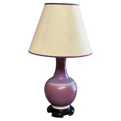 1970s Asian Inspired Purple Flambe Glaze Ceramic Table Lamp