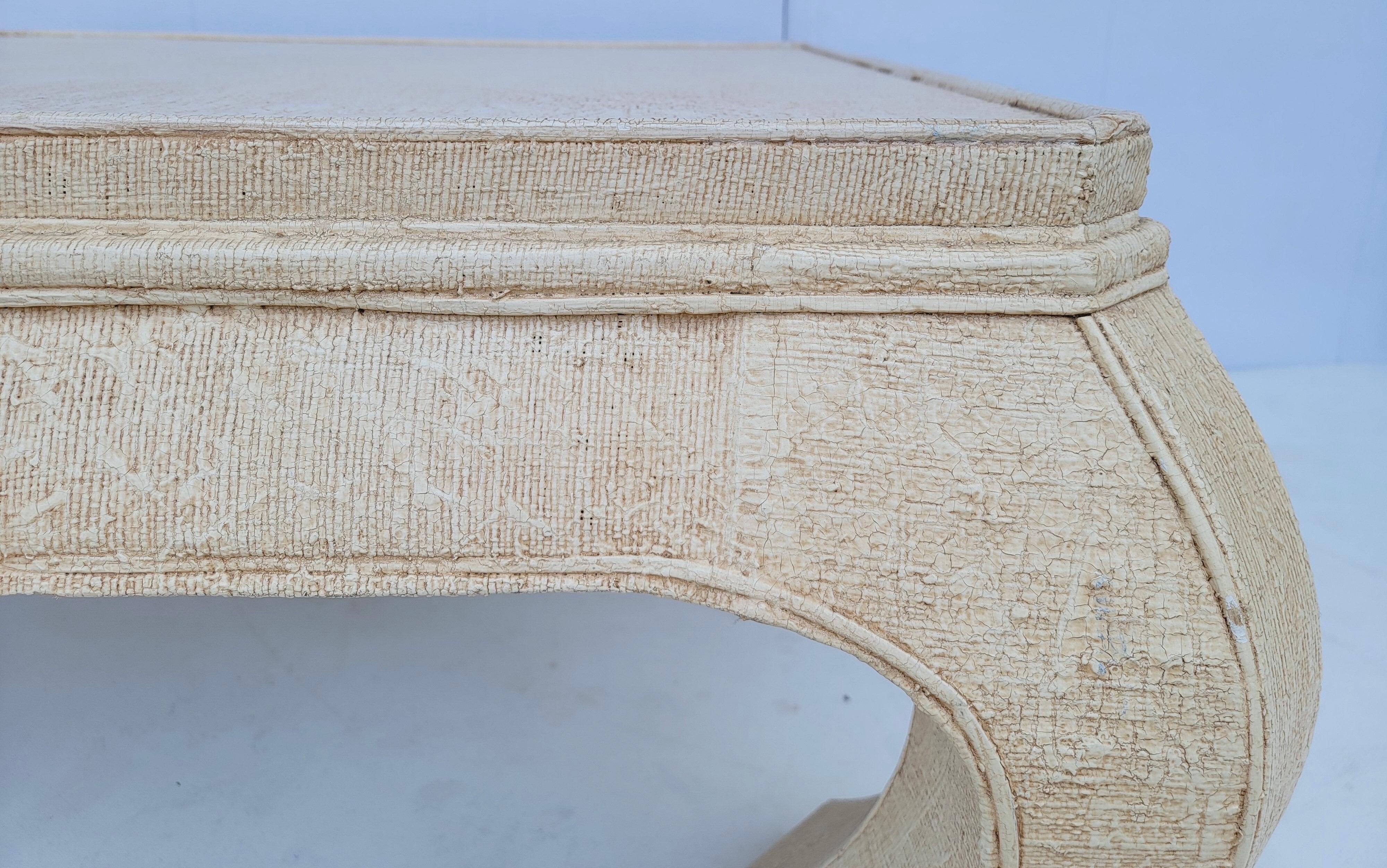 American 1970s Asian Modern Style Grasscloth Wrapped Coffee Table