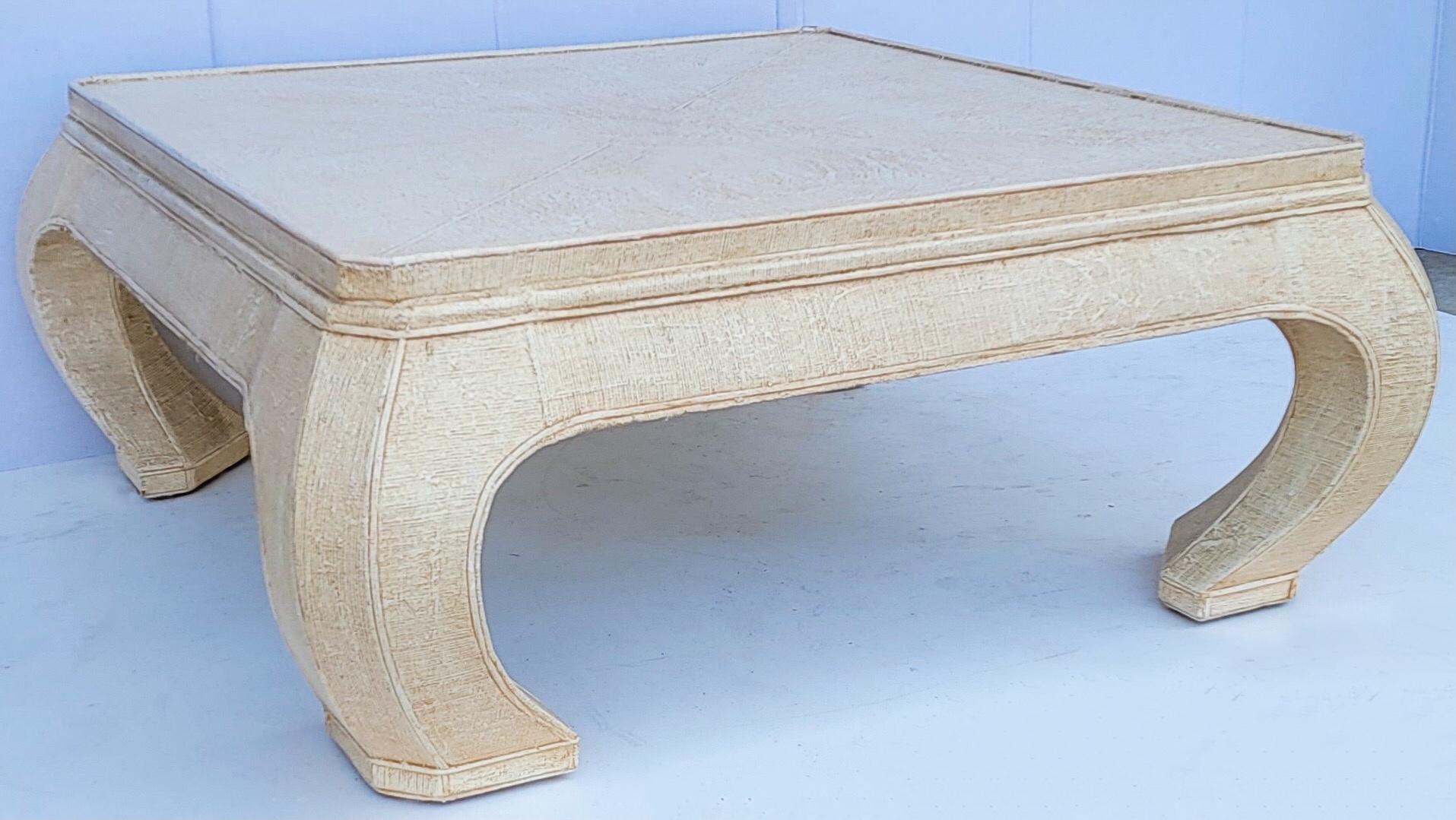 Late 20th Century 1970s Asian Modern Style Grasscloth Wrapped Coffee Table