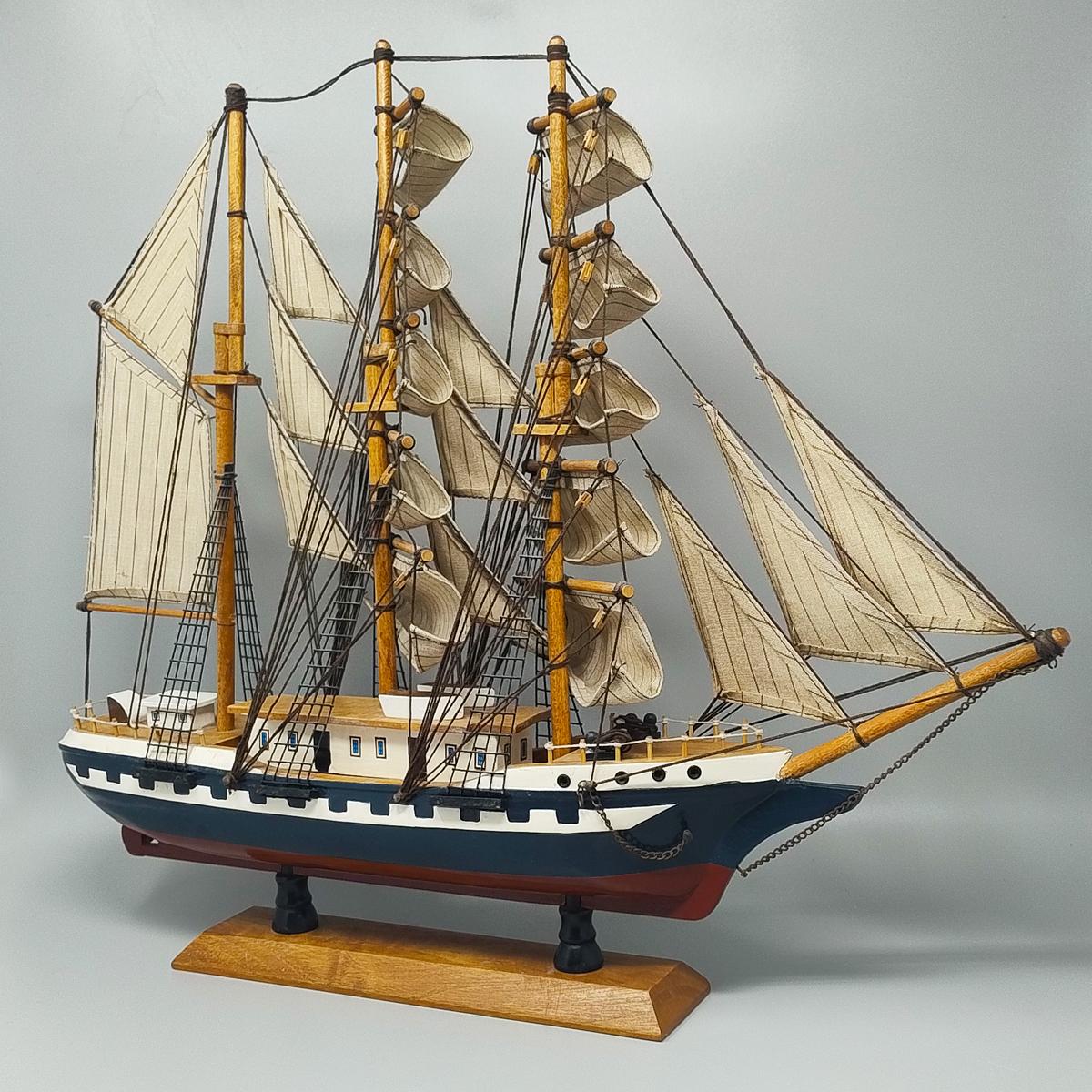 Mid-Century Modern 1970s Astonishing Belem Model Ship. Handmade. Made in England