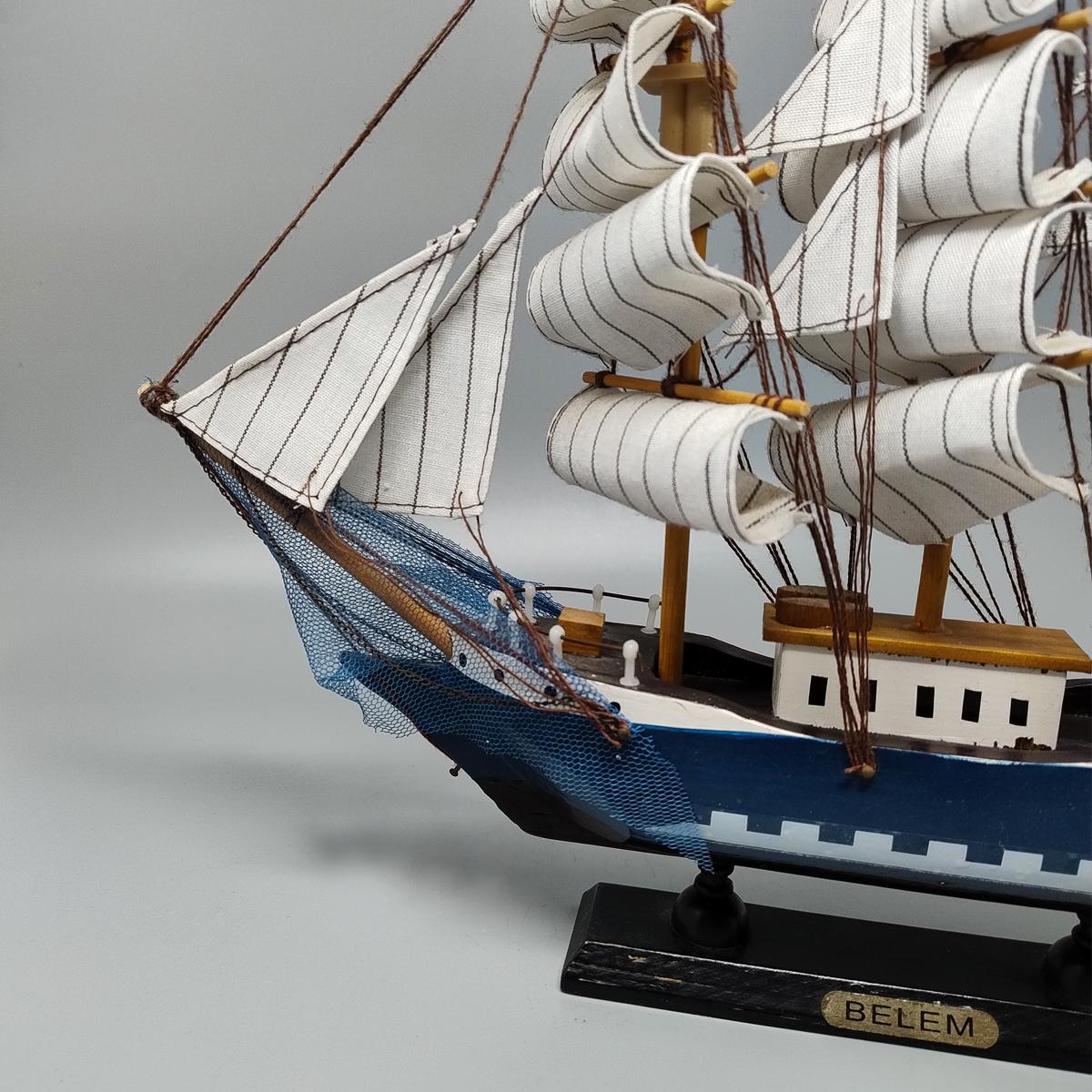 Fine XX secolo Modellino di nave Belem anni '70 sorprendente. Realizzato a mano. Prodotto in Inghilterra in vendita