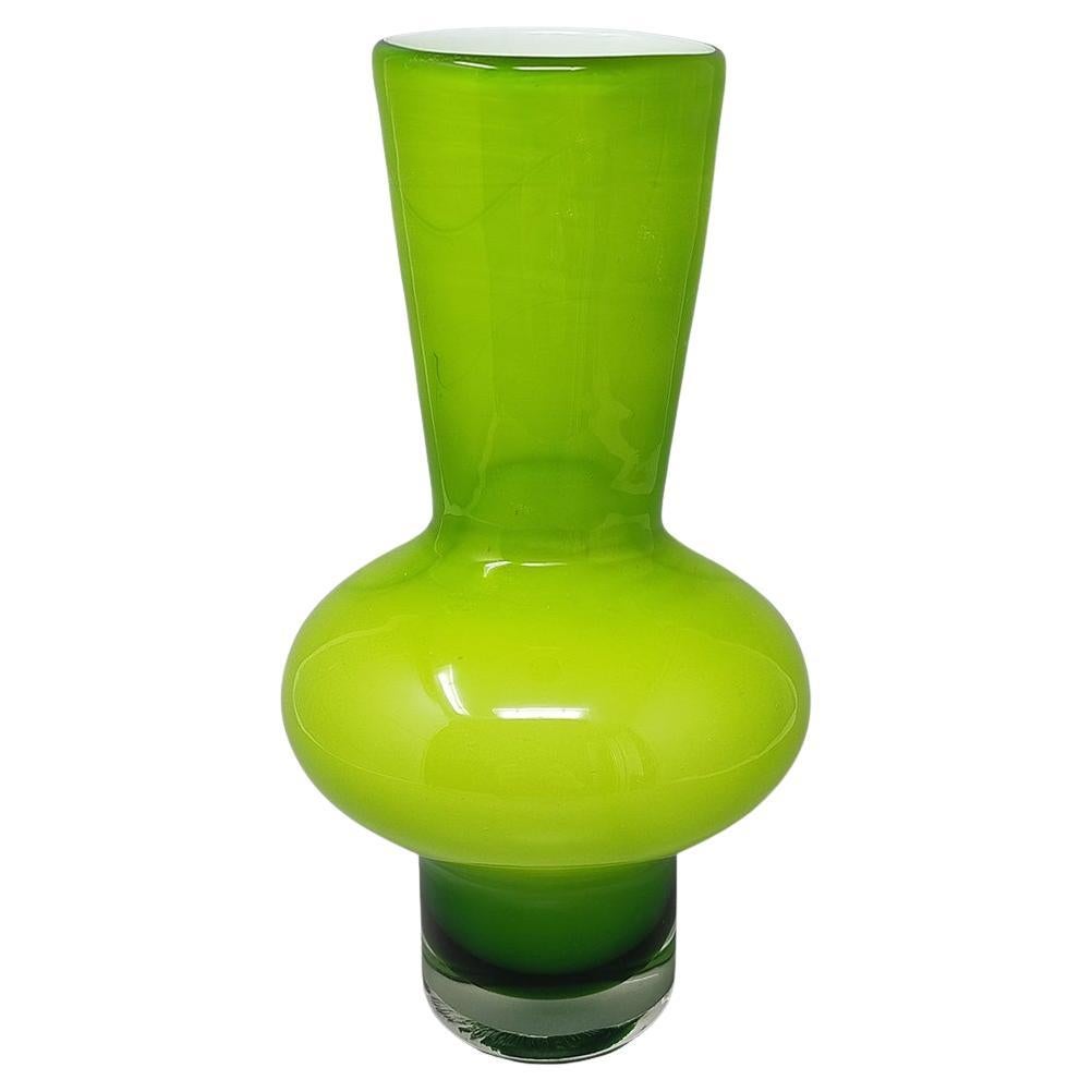 1970s Astonishing Blue Vase by Arte Vetro in Frosted Glass. Made in Italy