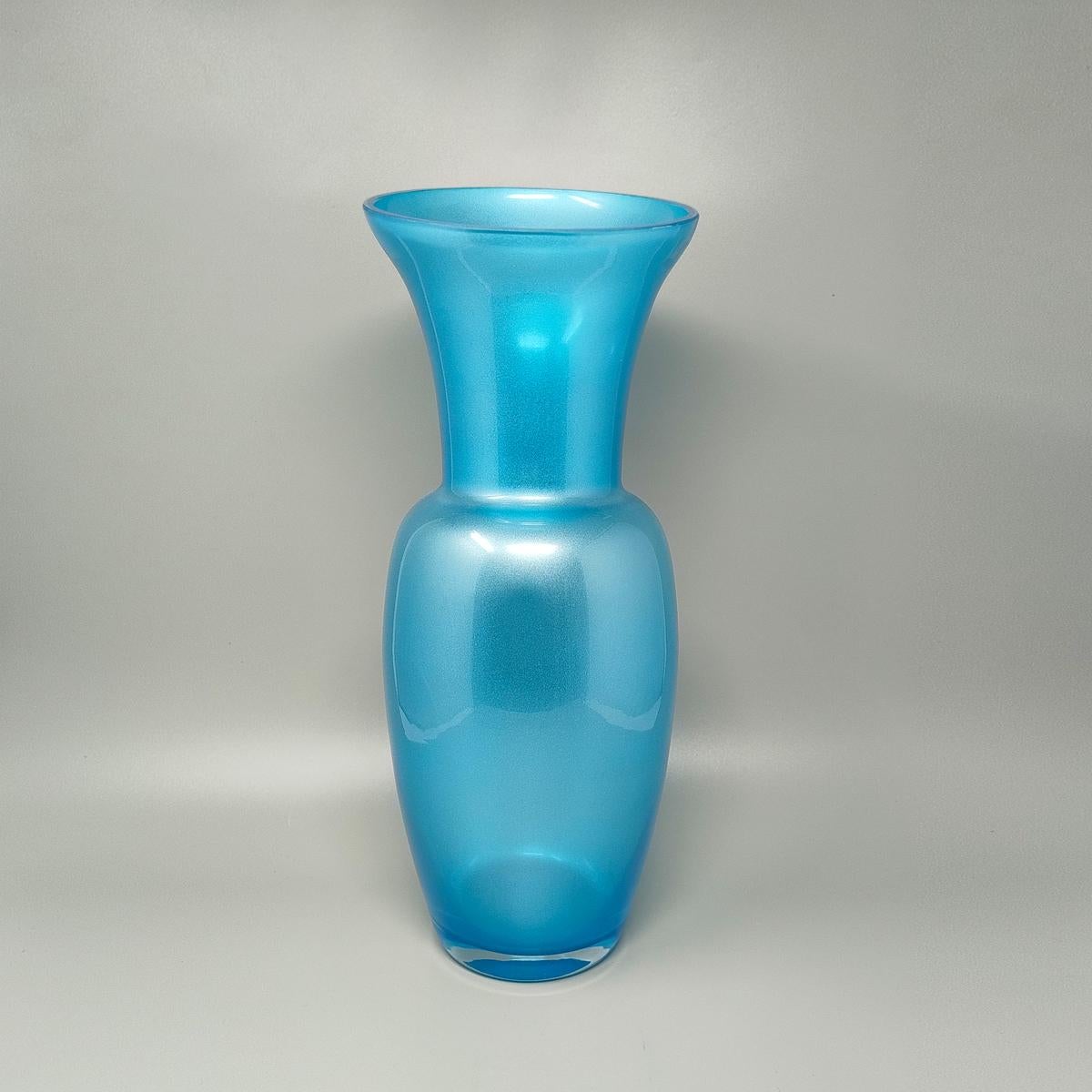 Mid-Century Modern 1970s Astonishing Blue Vase by Jean Close' for Michielotto. Made in Italy For Sale