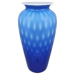 Vintage 1970s Astonishing Blue Vase in Murano Glass by Dogi. Made in Italy