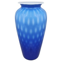 1970s Astonishing Blue Vase in Murano Glass by Dogi. Made in Italy