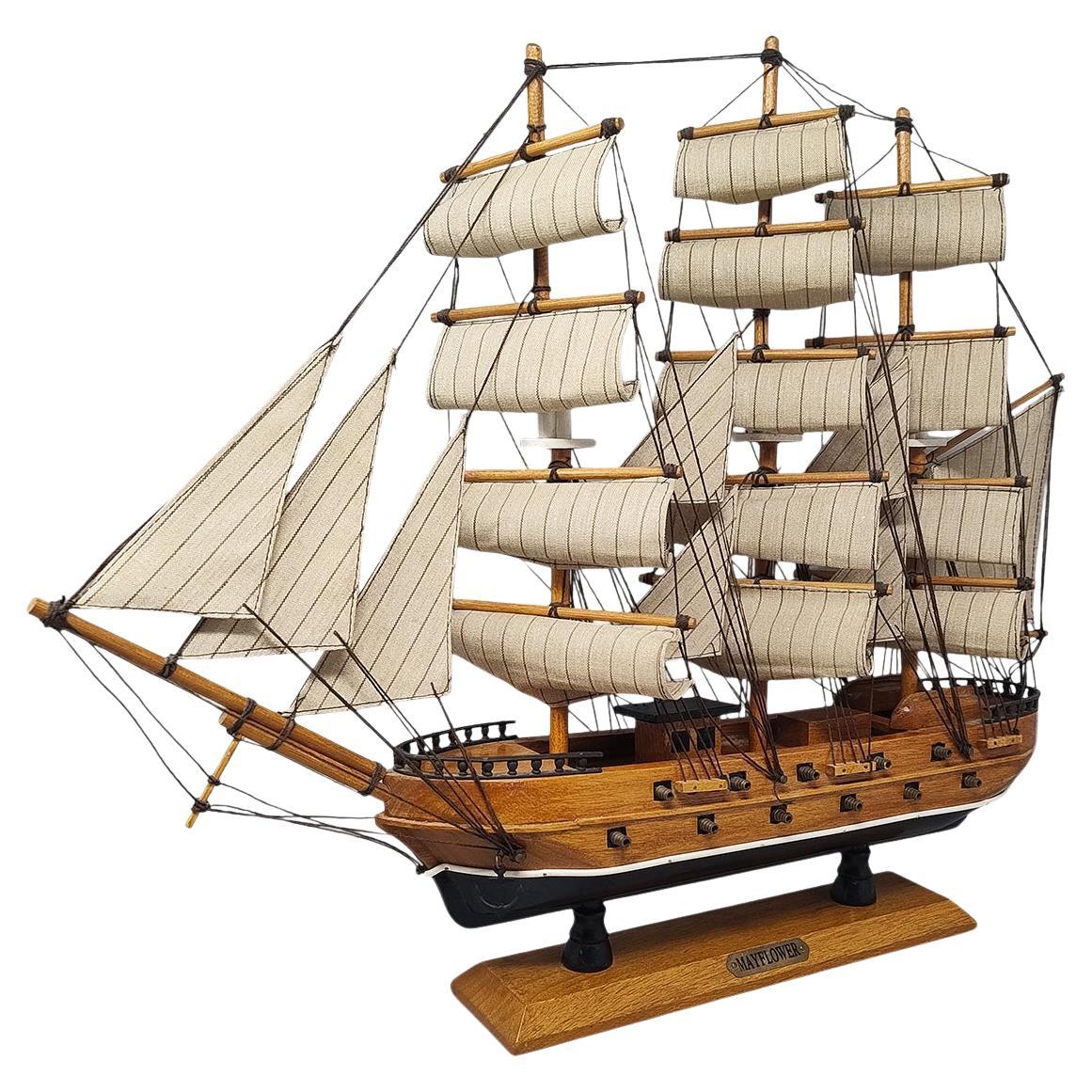 Modellino di nave MayFlower degli anni '70. Realizzato a mano. Prodotto in Inghilterra in vendita